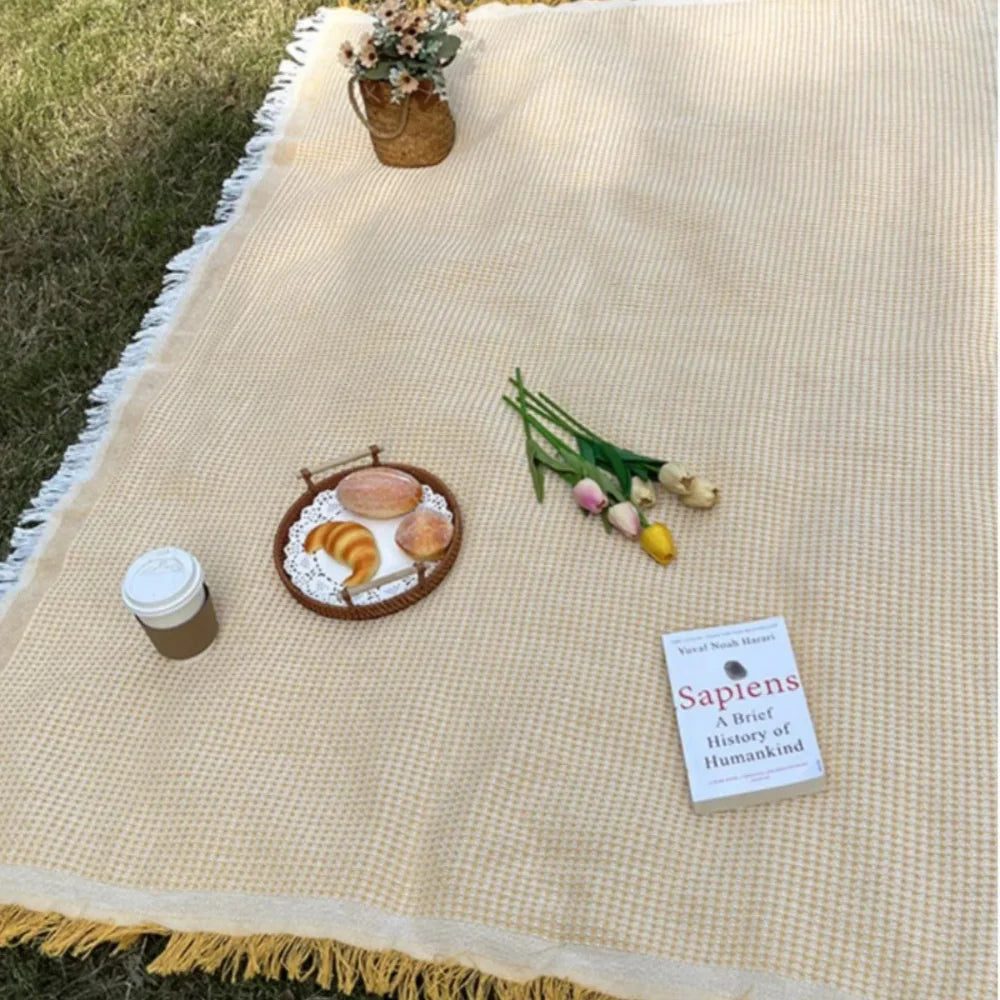 Patterned Picnic Blanket with Bohemian Flair
