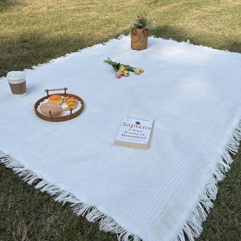 Patterned Picnic Blanket with Bohemian Flair