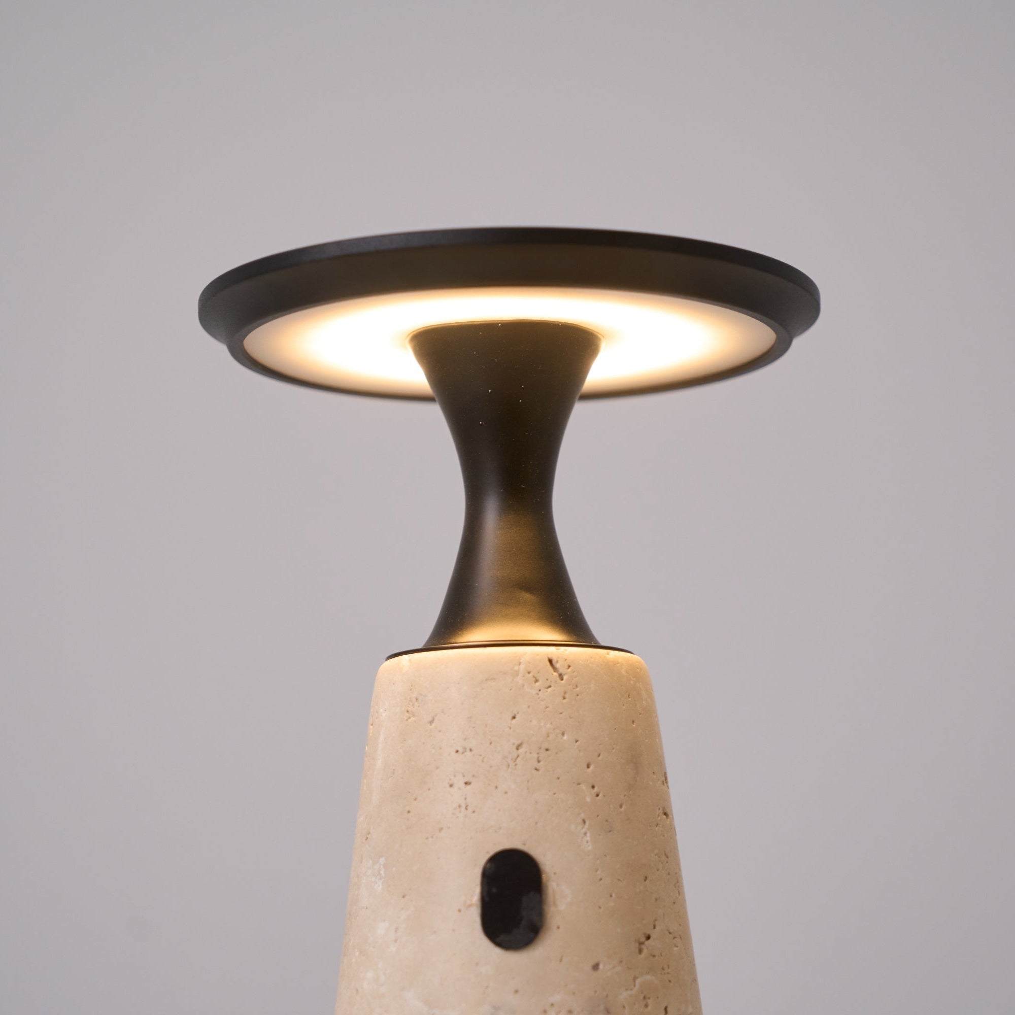 Portable Travertine LED Table Lamp – Touch Control, USB Rechargeable