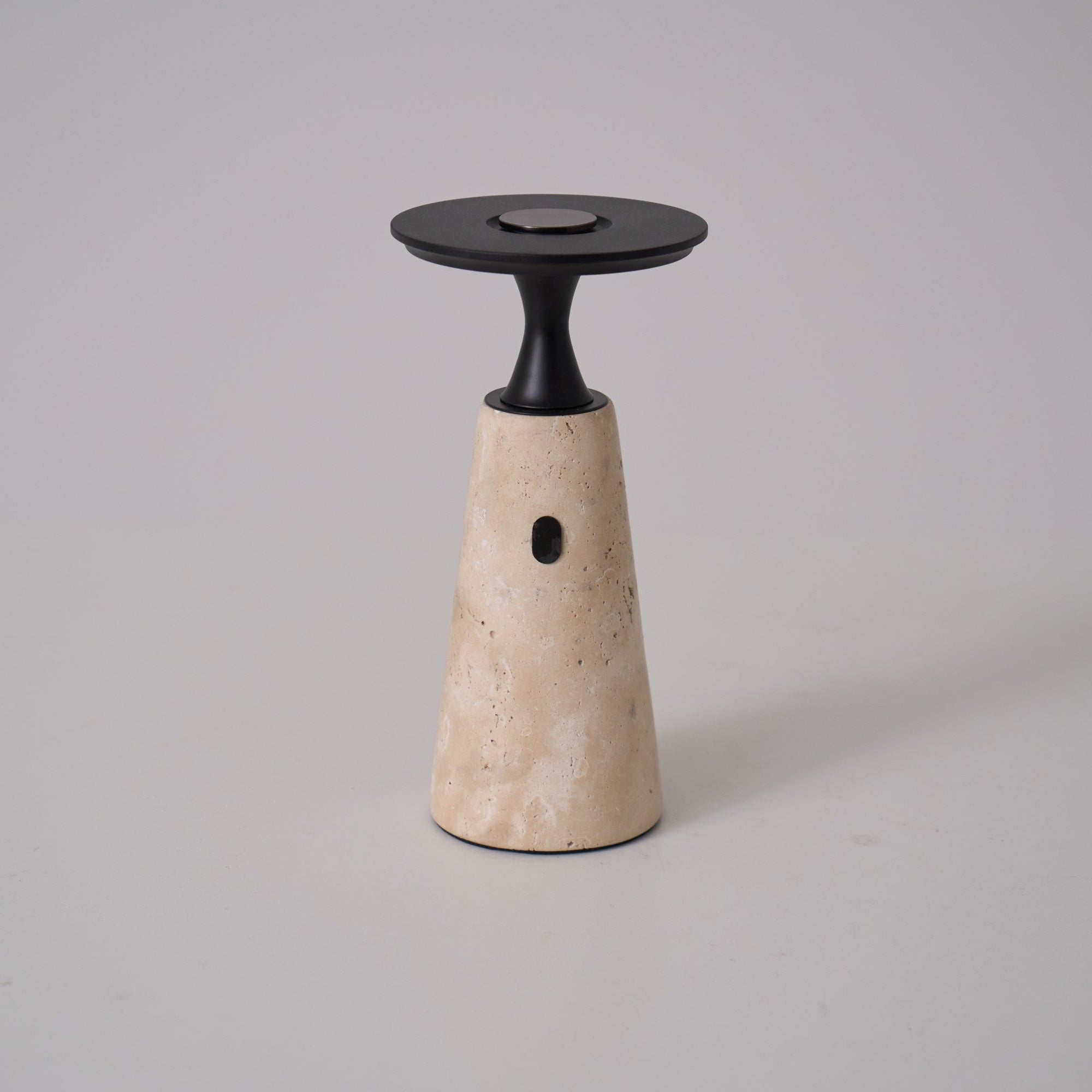 Portable Travertine LED Table Lamp – Touch Control, USB Rechargeable
