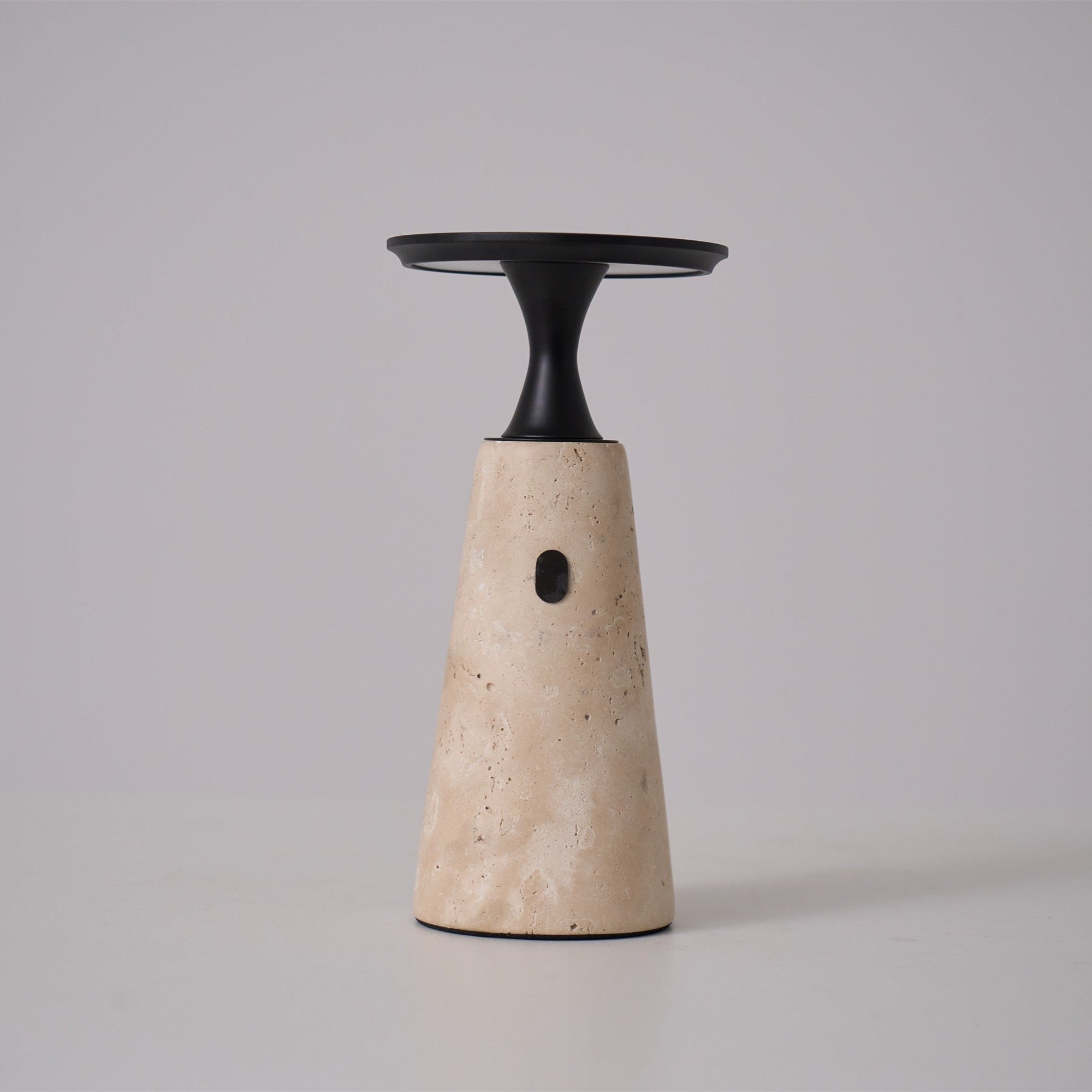 Portable Travertine LED Table Lamp – Touch Control, USB Rechargeable