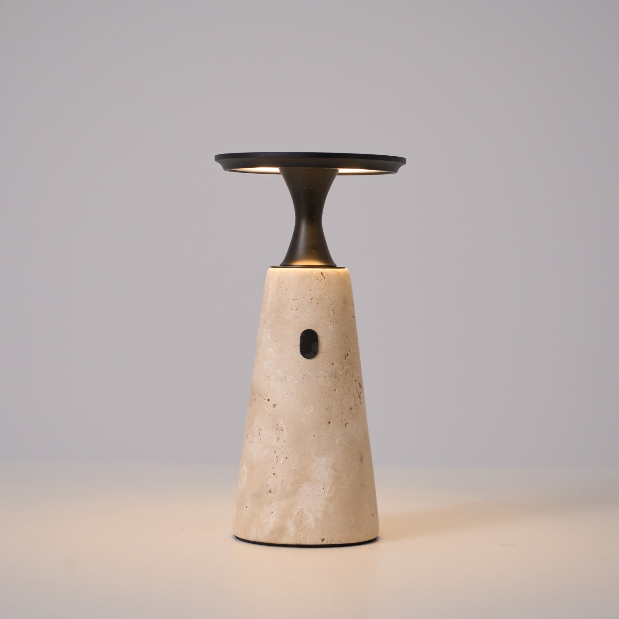Portable Travertine LED Table Lamp – Touch Control, USB Rechargeable
