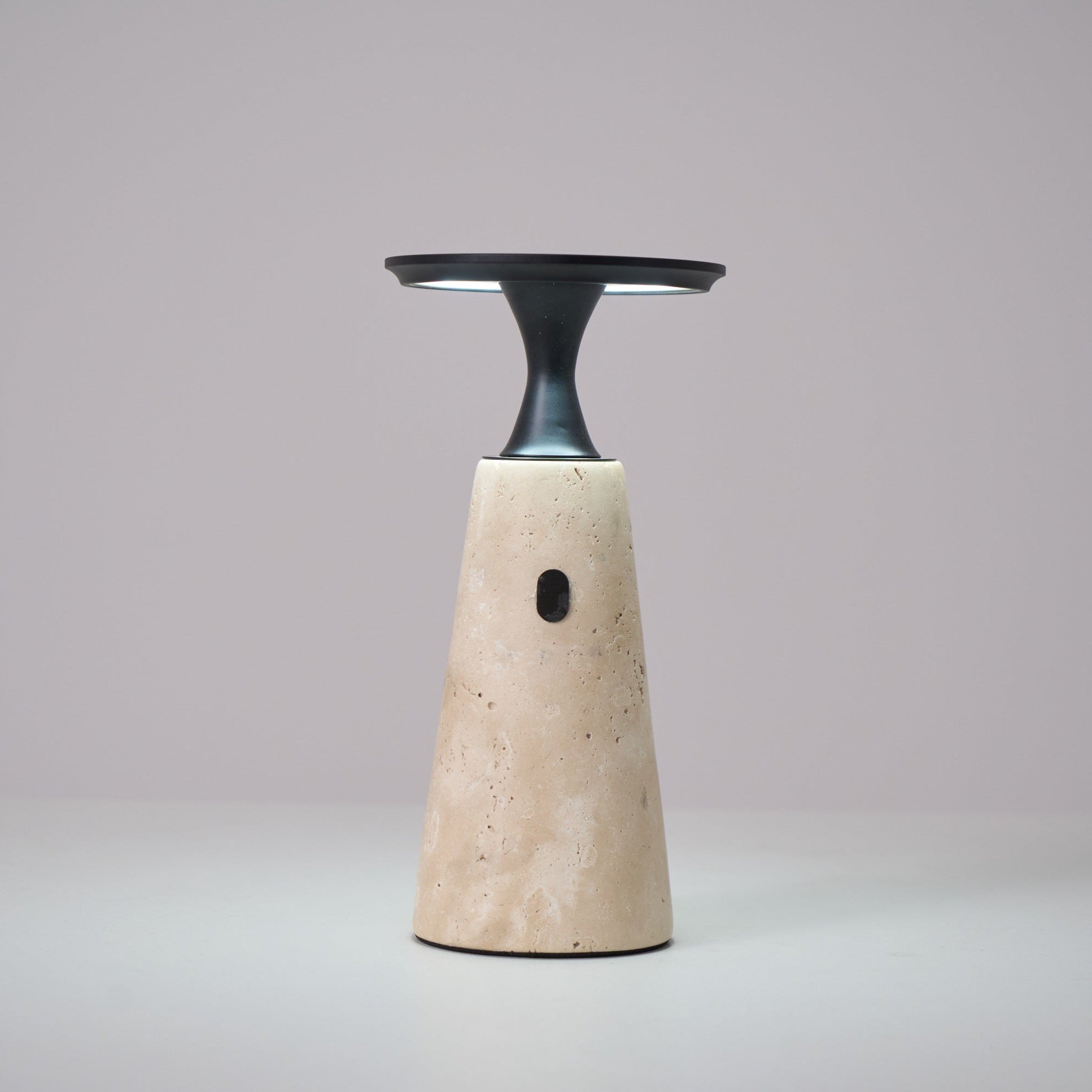 Portable Travertine LED Table Lamp – Touch Control, USB Rechargeable