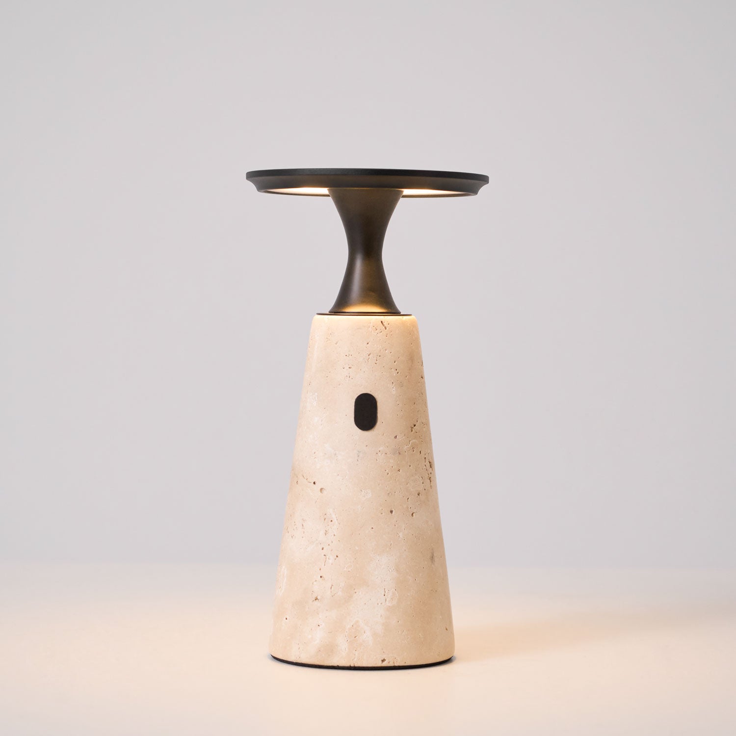 Portable Travertine LED Table Lamp – Touch Control, USB Rechargeable