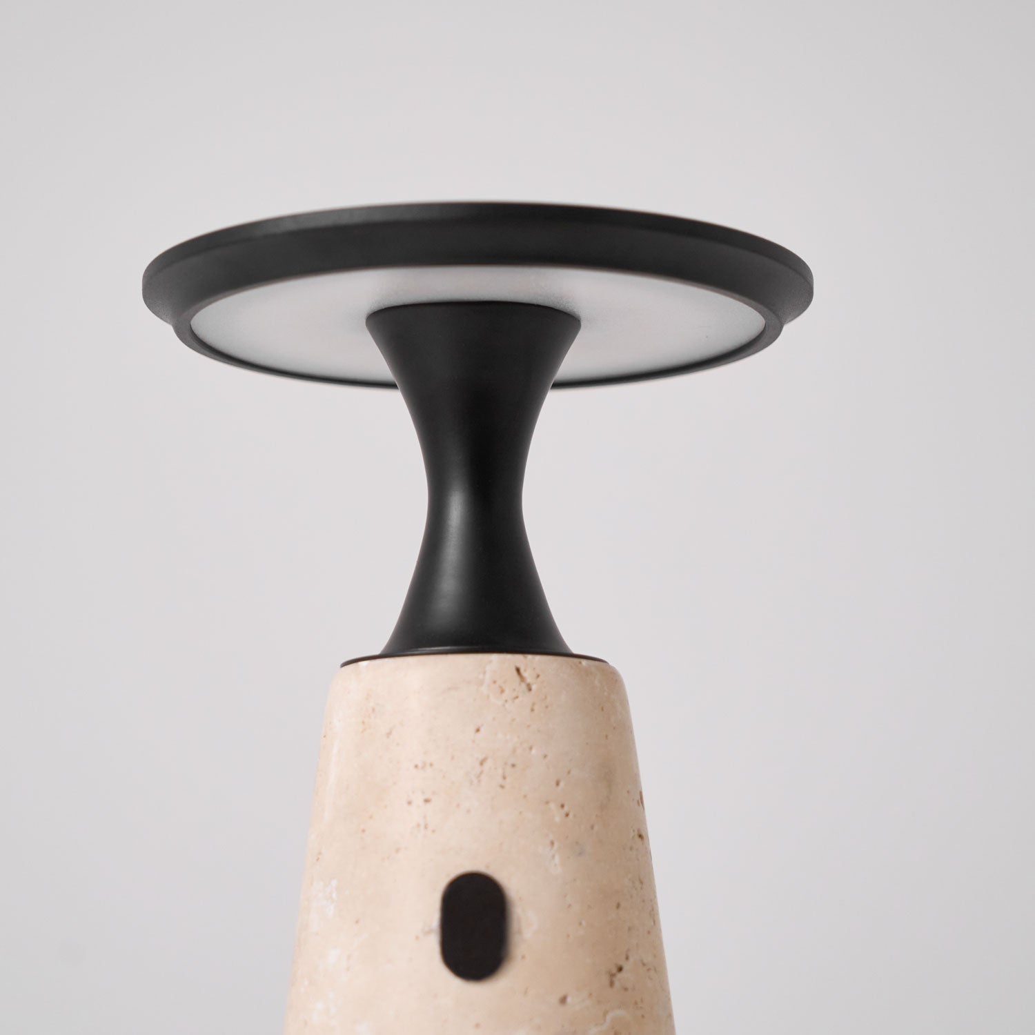 Portable Travertine LED Table Lamp – Touch Control, USB Rechargeable