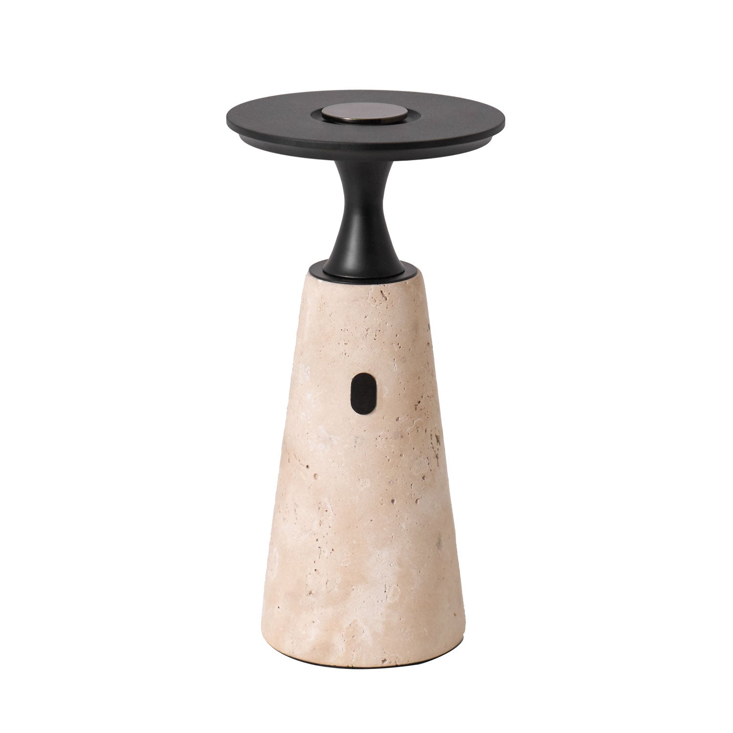 Portable Travertine LED Table Lamp – Touch Control, USB Rechargeable