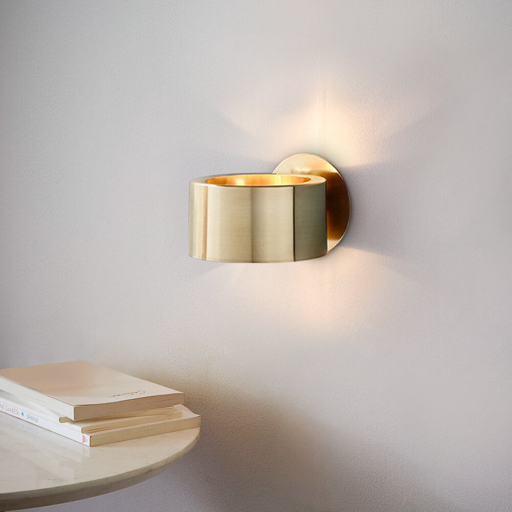 Brushed Brass Mid-Century Wall Lamp – Single Light Fixture
