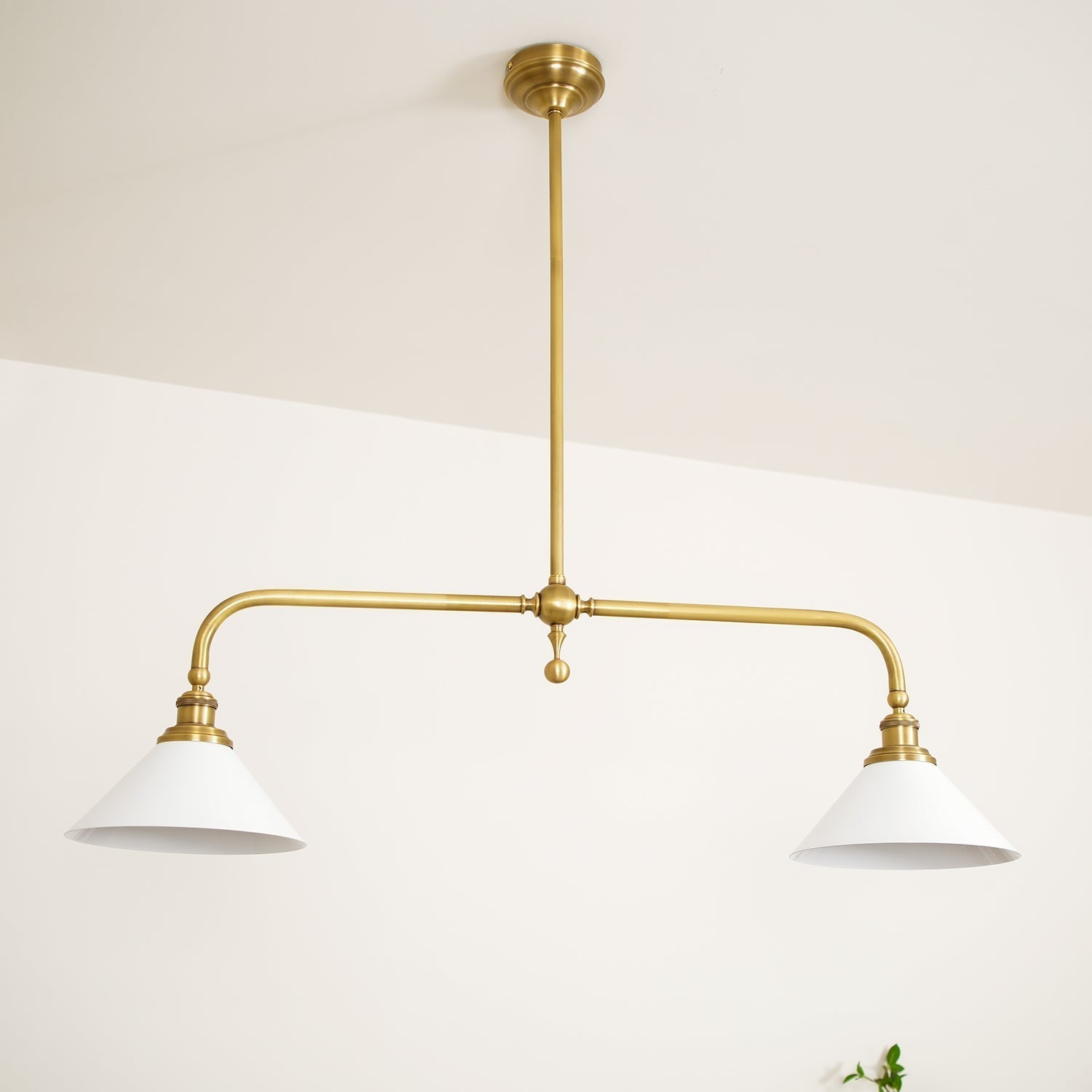 Double Head Pendant Lamp - Ceramic Shade Lighting Fixture