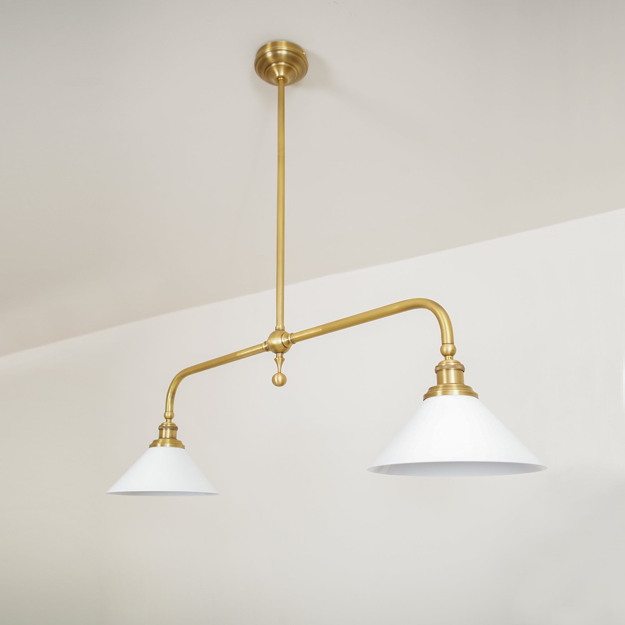 Double Head Pendant Lamp - Ceramic Shade Lighting Fixture