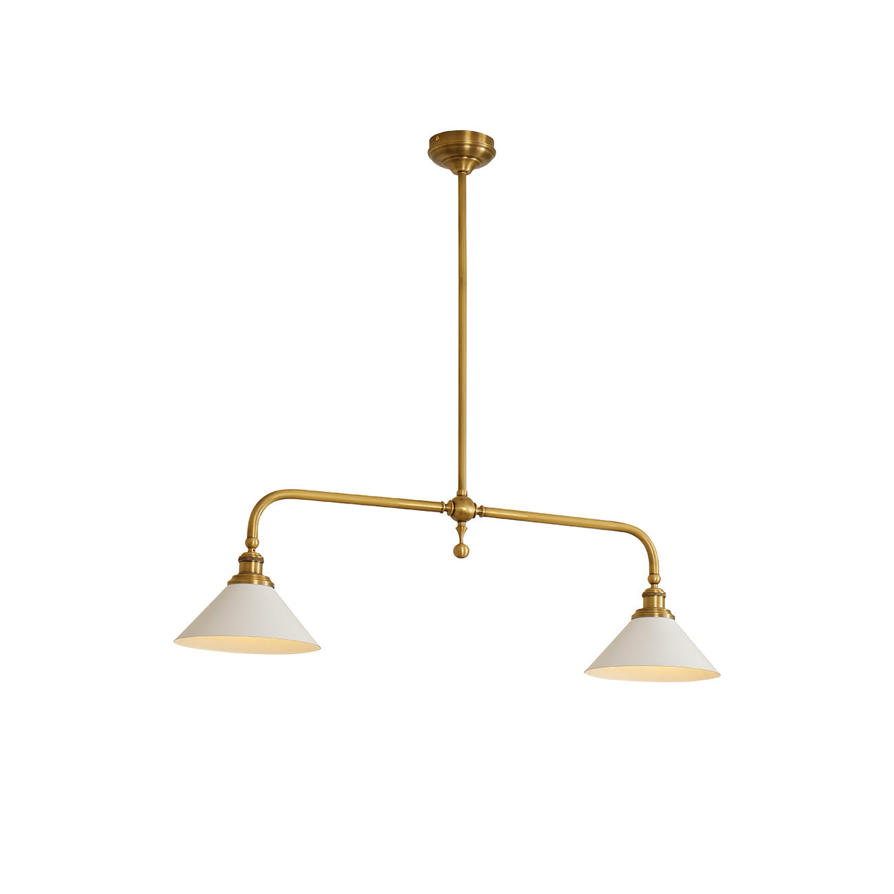 Double Head Pendant Lamp - Ceramic Shade Lighting Fixture