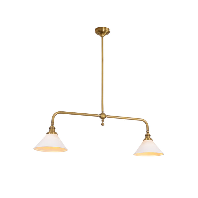 Double Head Pendant Lamp - Ceramic Shade Lighting Fixture