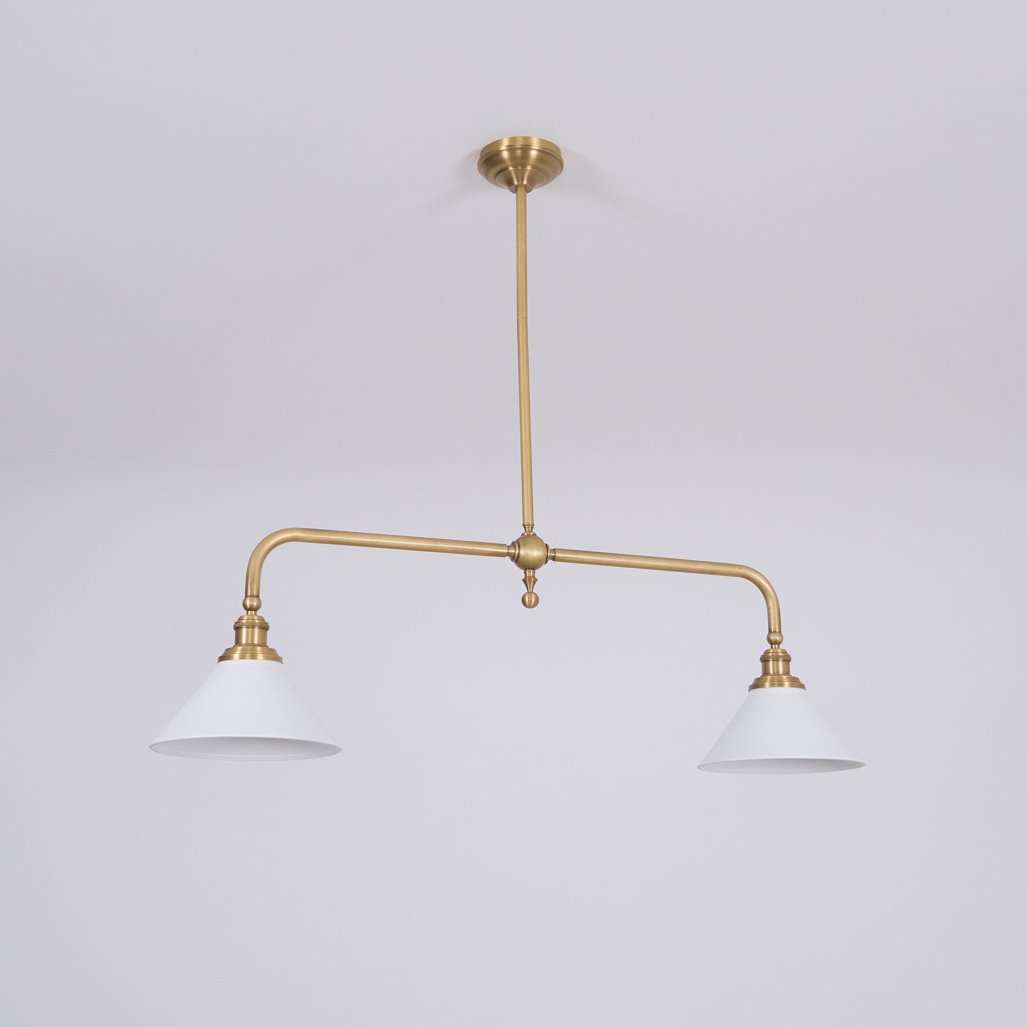 Double Head Pendant Lamp - Ceramic Shade Lighting Fixture
