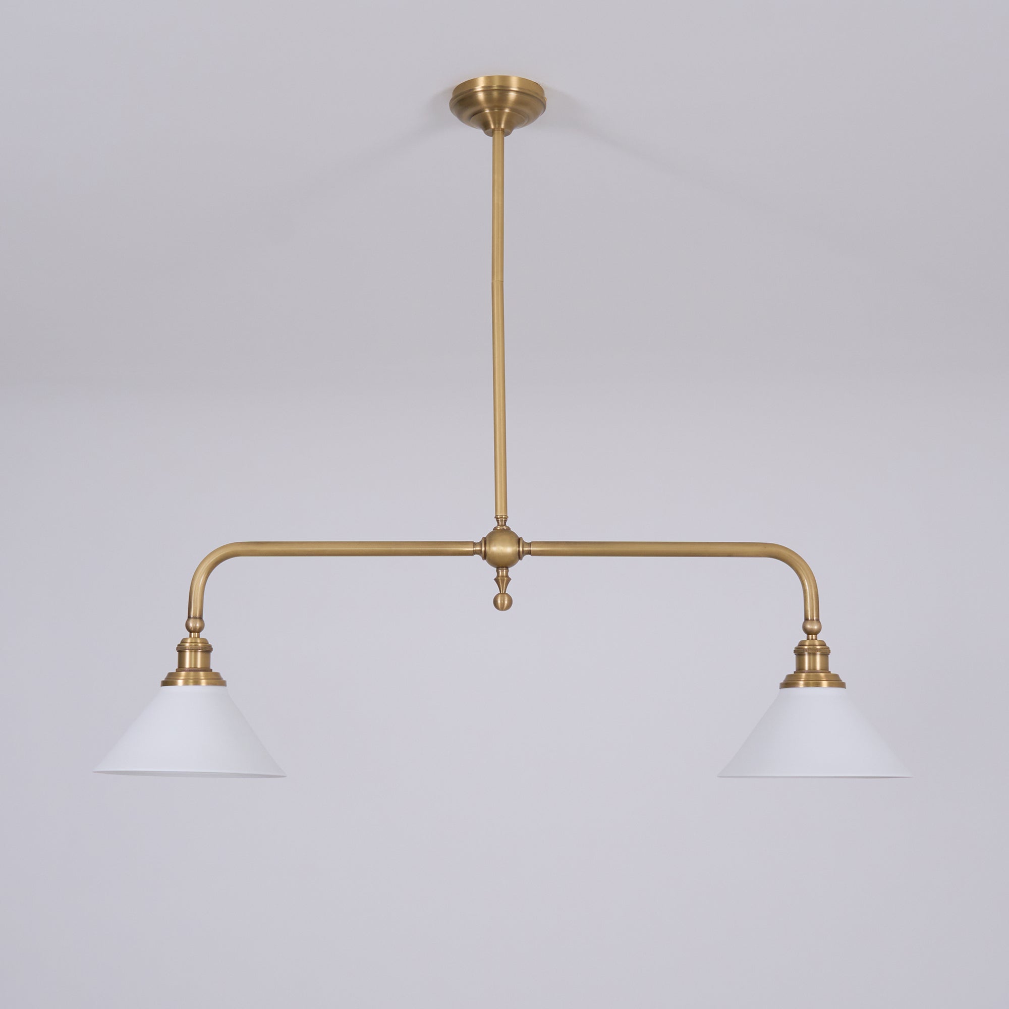 Double Head Pendant Lamp - Ceramic Shade Lighting Fixture