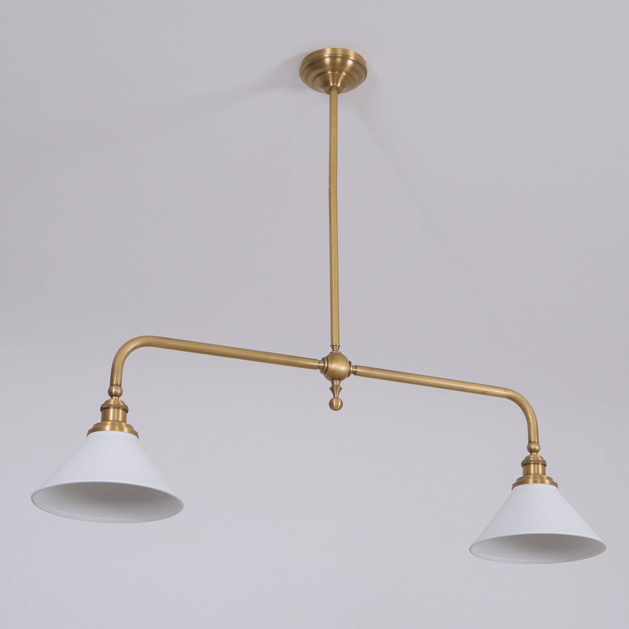 Double Head Pendant Lamp - Ceramic Shade Lighting Fixture