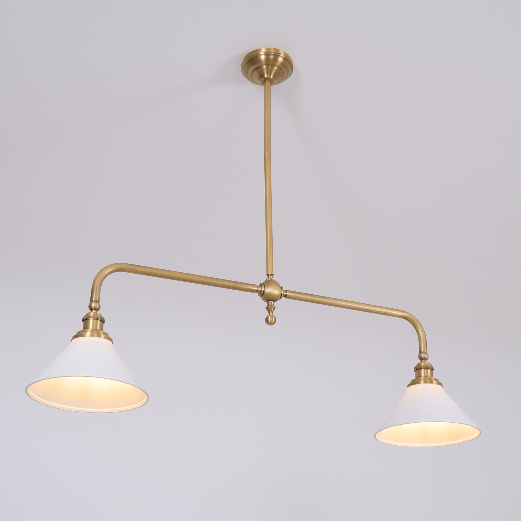Double Head Pendant Lamp - Ceramic Shade Lighting Fixture