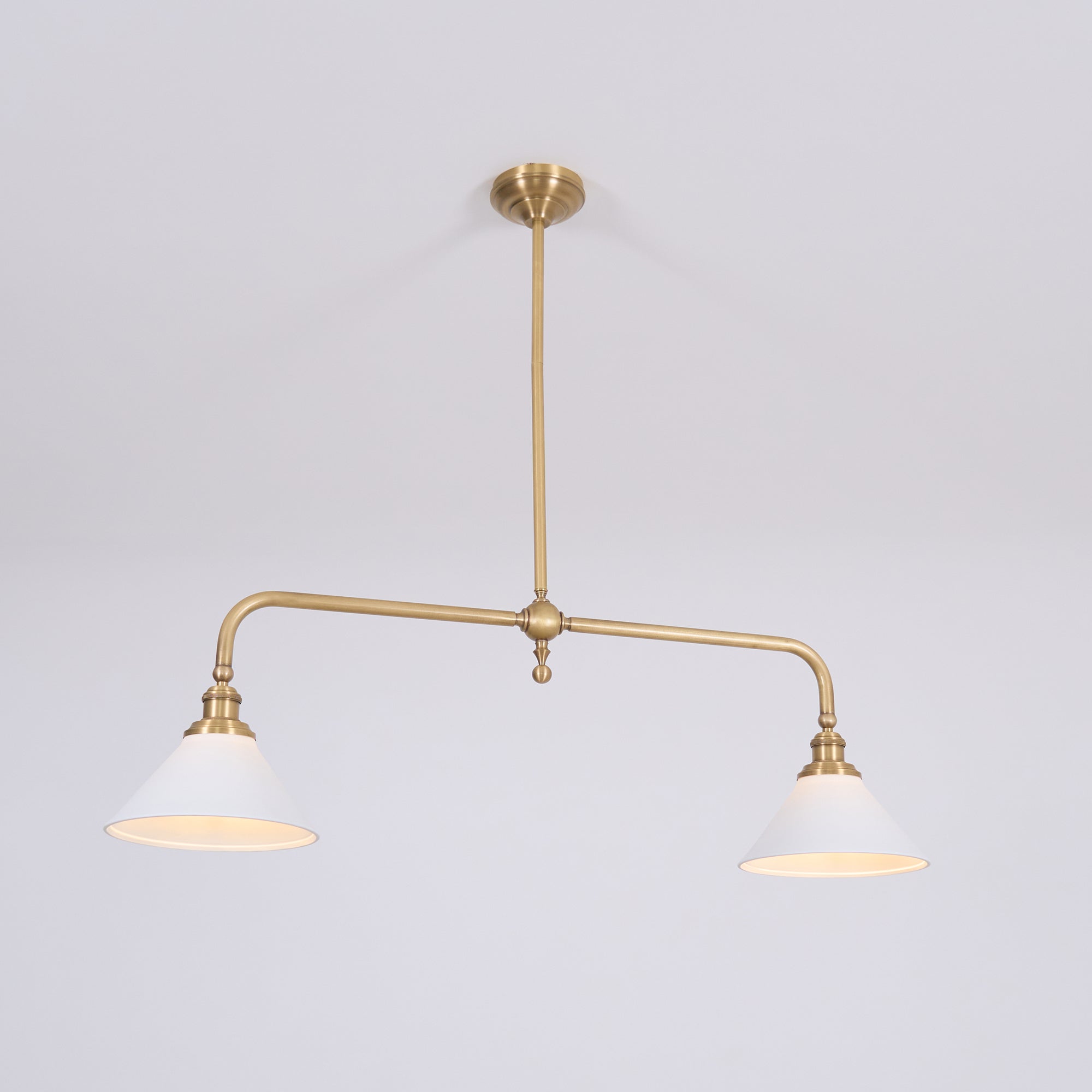 Double Head Pendant Lamp - Ceramic Shade Lighting Fixture