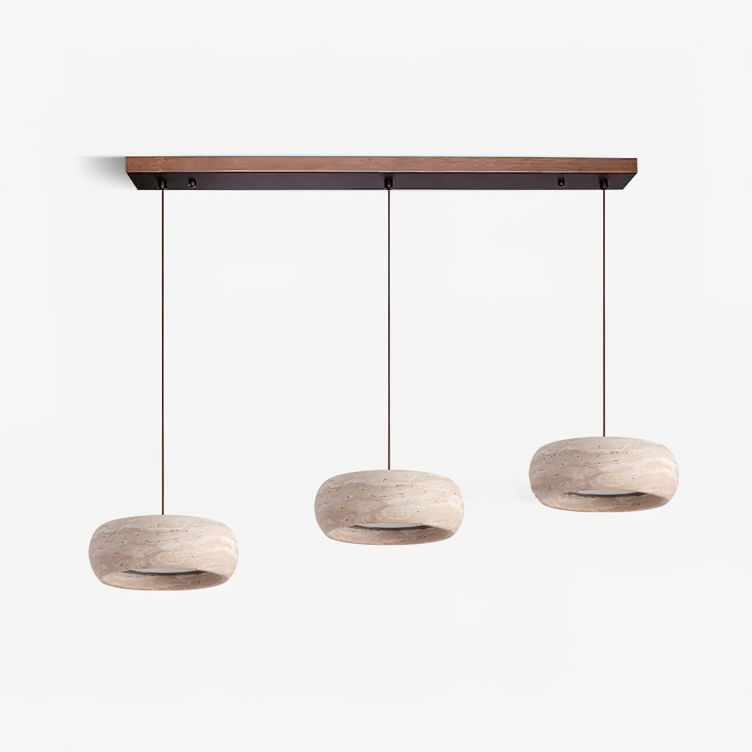 Modern Travertine Pendant Lamp – Donut-Shaped Ceiling Light
