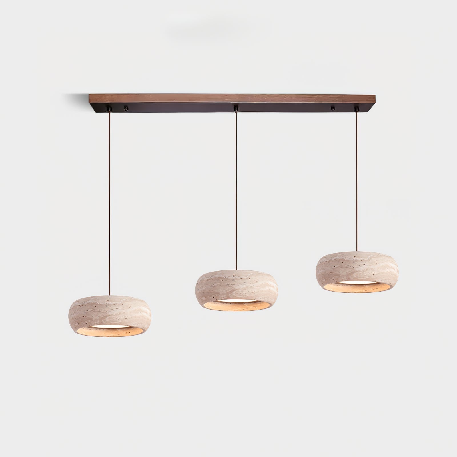 Modern Travertine Pendant Lamp – Donut-Shaped Ceiling Light