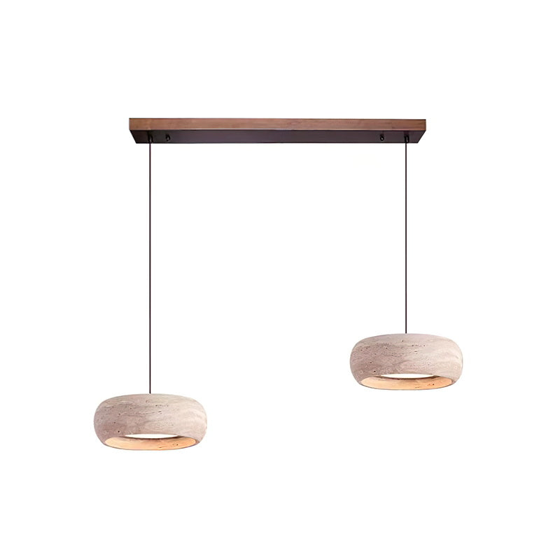 Modern Travertine Pendant Lamp – Donut-Shaped Ceiling Light