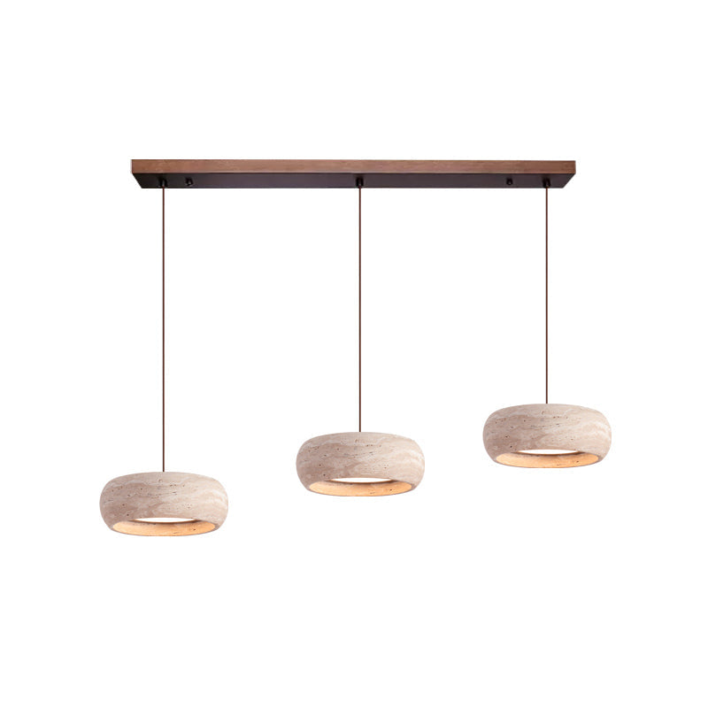 Modern Travertine Pendant Lamp – Donut-Shaped Ceiling Light