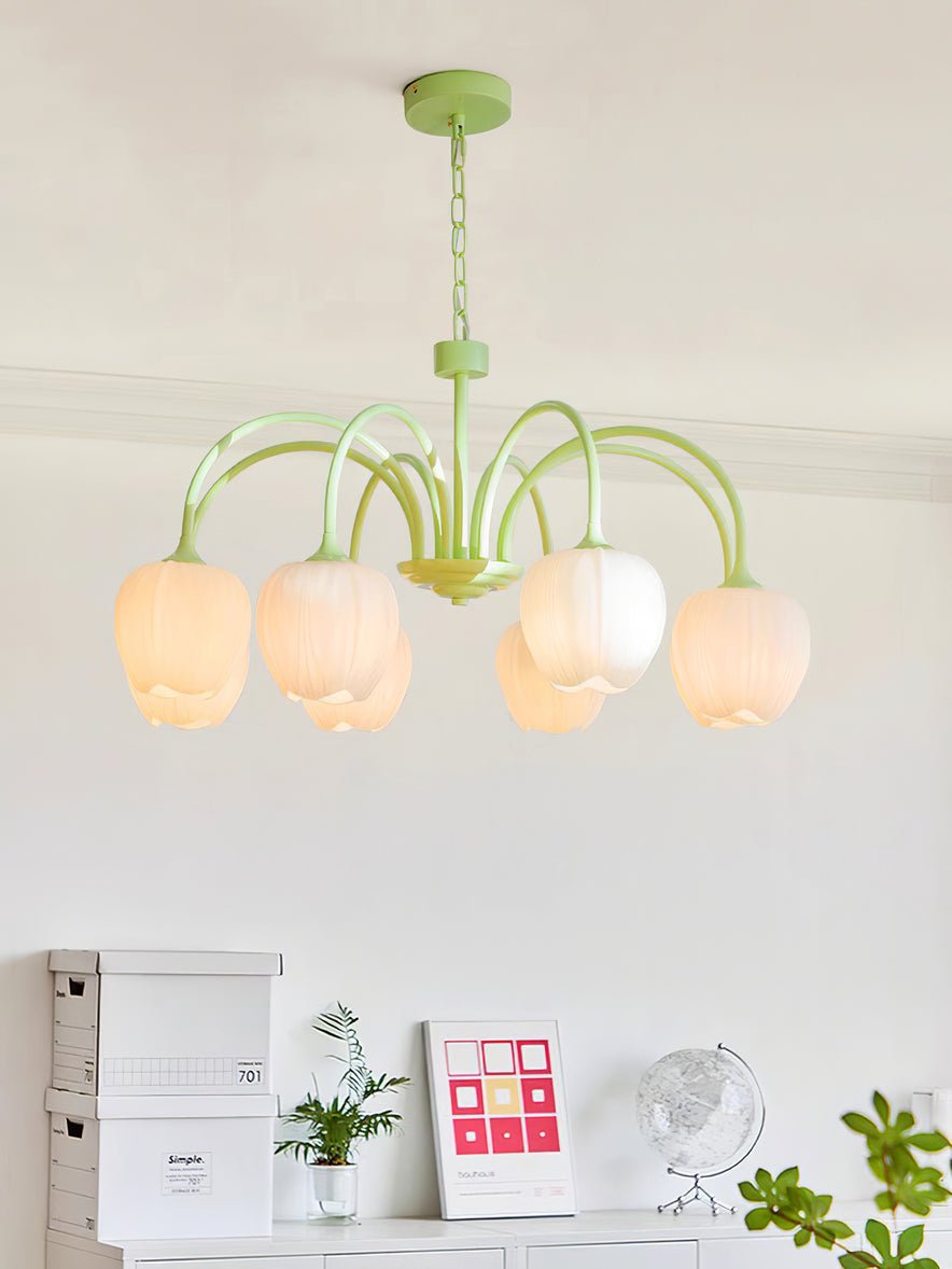 Tulip Matcha Pendant Chandelier – Stylish Lounge Hanging Light