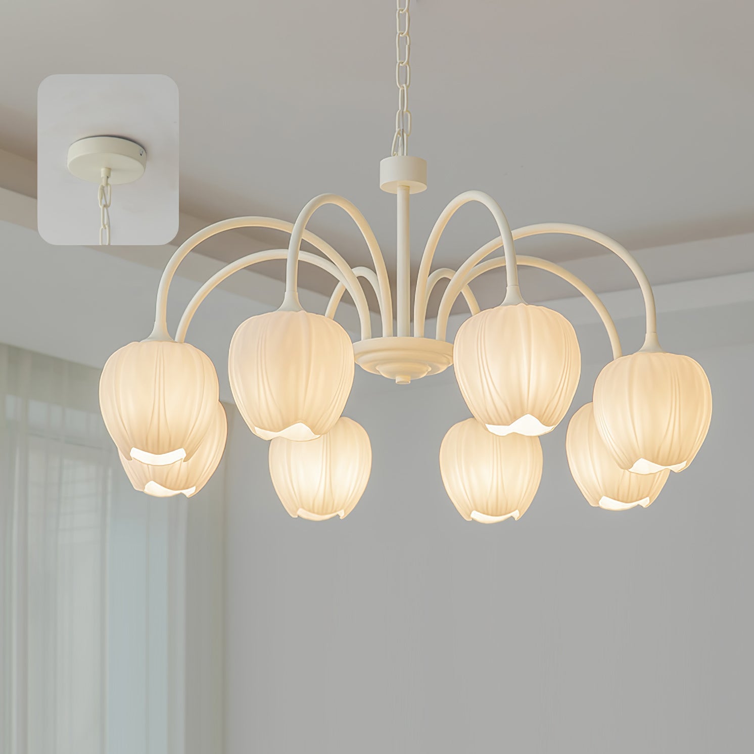 Tulip Matcha Pendant Chandelier – Stylish Lounge Hanging Light