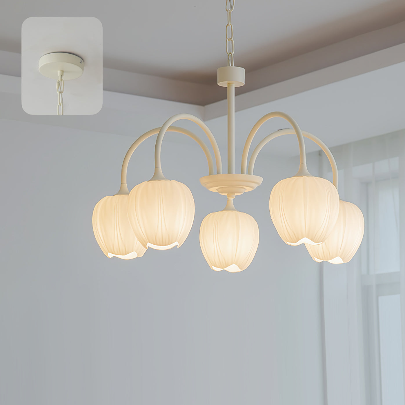 Tulip Matcha Pendant Chandelier – Stylish Lounge Hanging Light