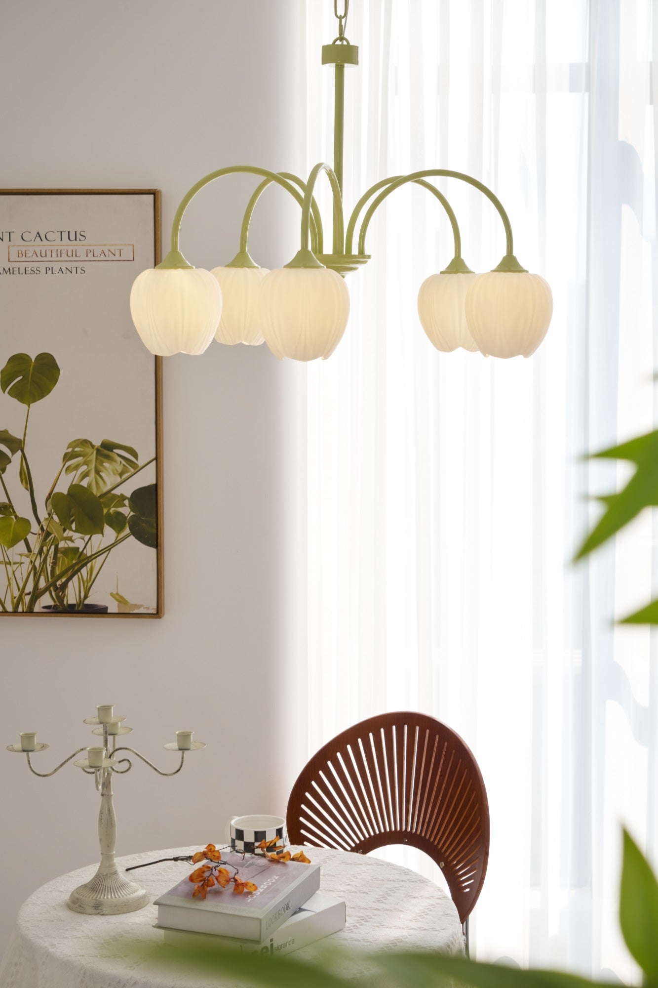 Tulip Matcha Pendant Chandelier – Stylish Lounge Hanging Light