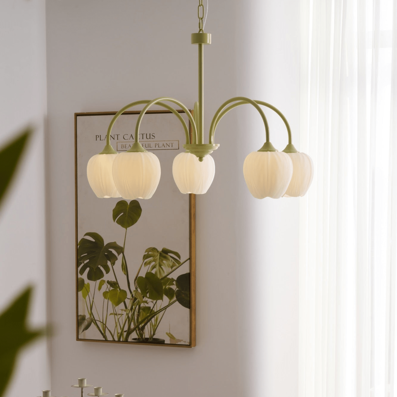 Tulip Matcha Pendant Chandelier – Stylish Lounge Hanging Light