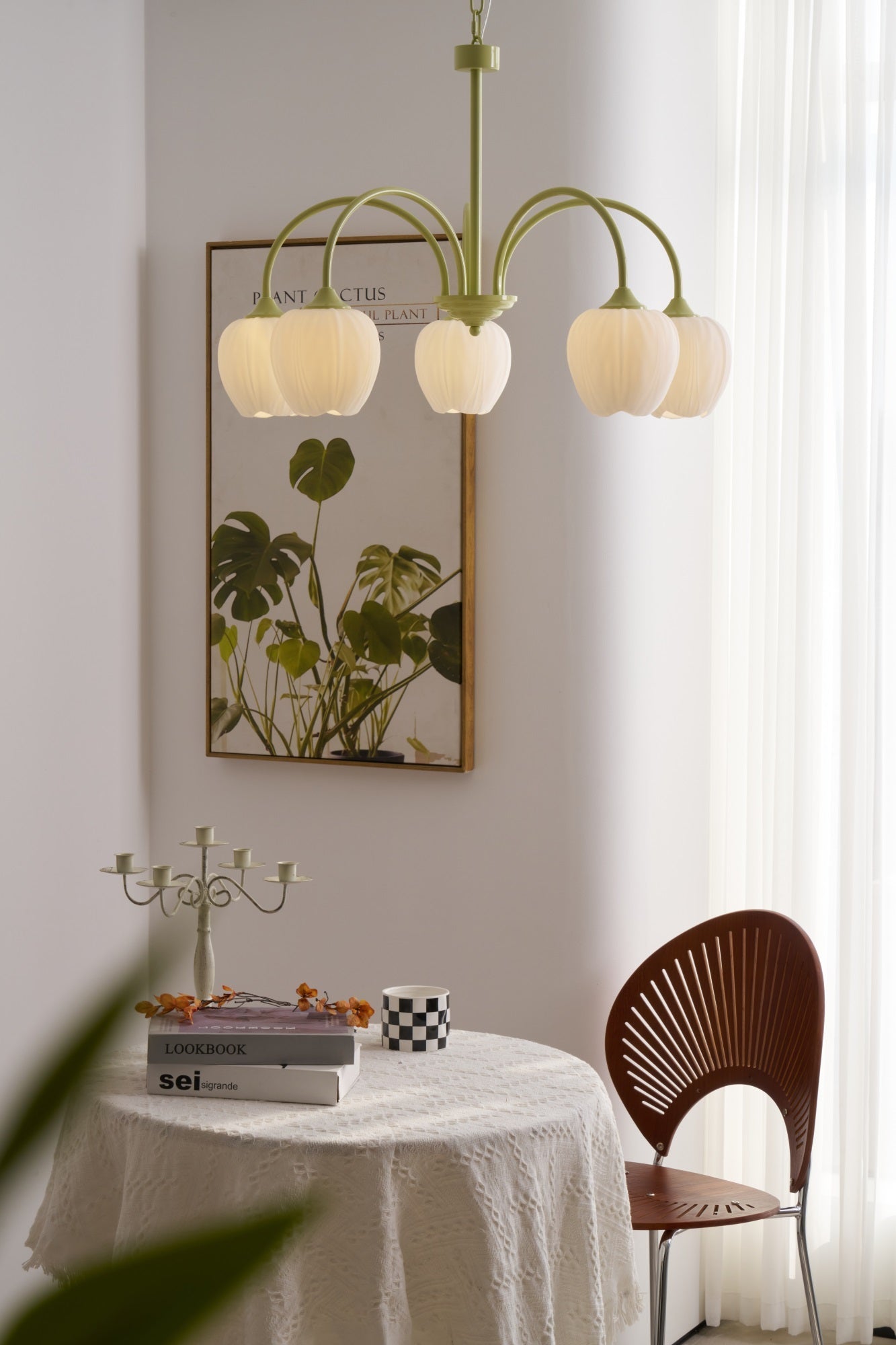 Tulip Matcha Pendant Chandelier – Stylish Lounge Hanging Light
