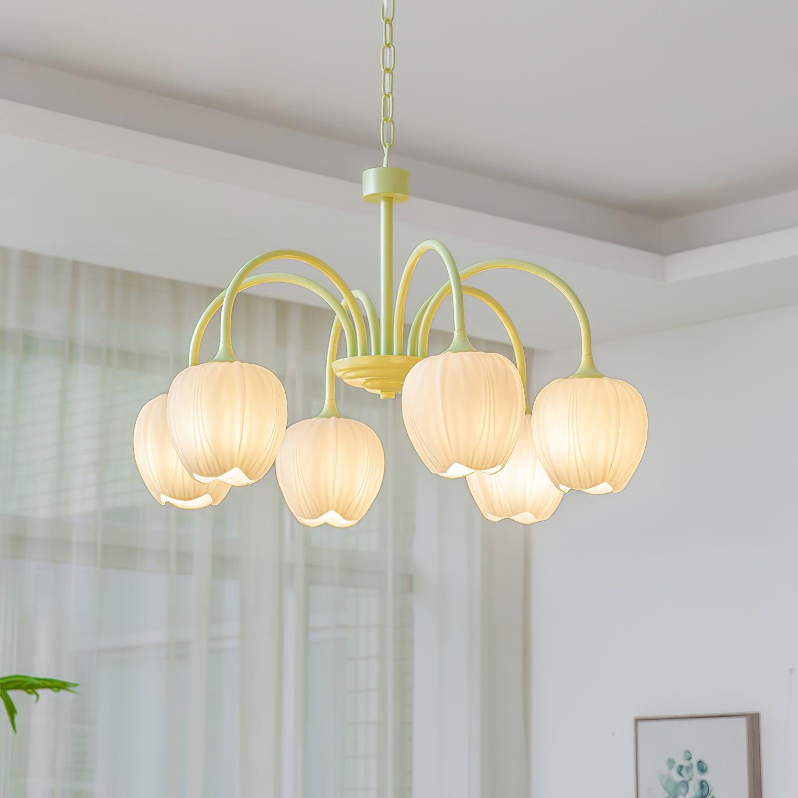 Tulip Matcha Pendant Chandelier – Stylish Lounge Hanging Light
