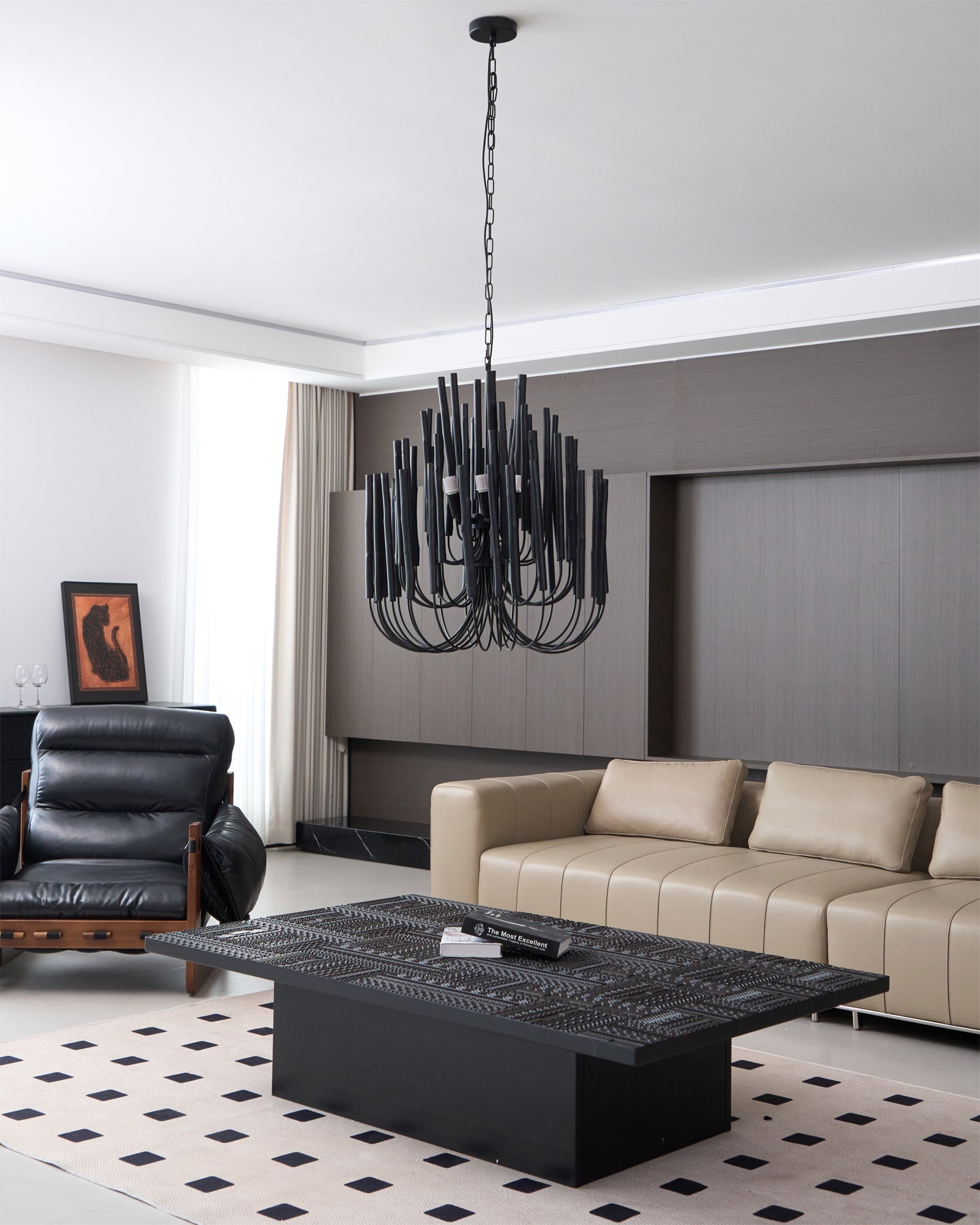 Multi-Stick Ceiling Chandelier – Cluster Pendant Light