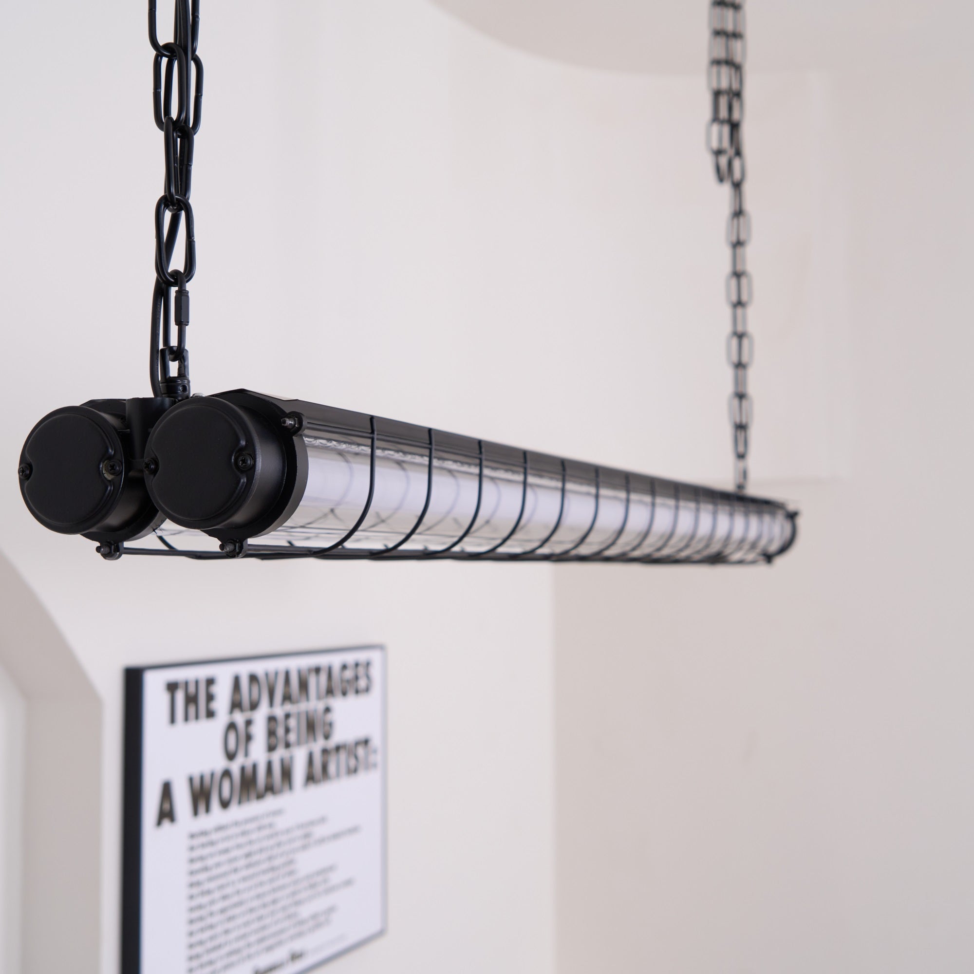 Modern Linear LED Ceiling Light – Polished Metal & Glass Finish