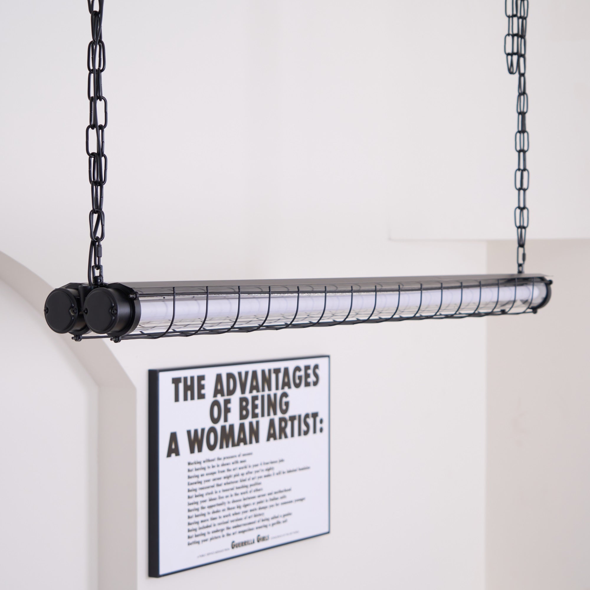 Modern Linear LED Ceiling Light – Polished Metal & Glass Finish