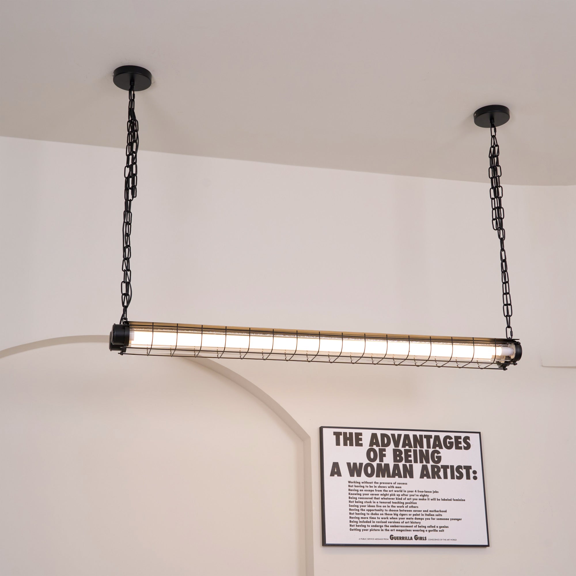 Modern Linear LED Ceiling Light – Polished Metal & Glass Finish
