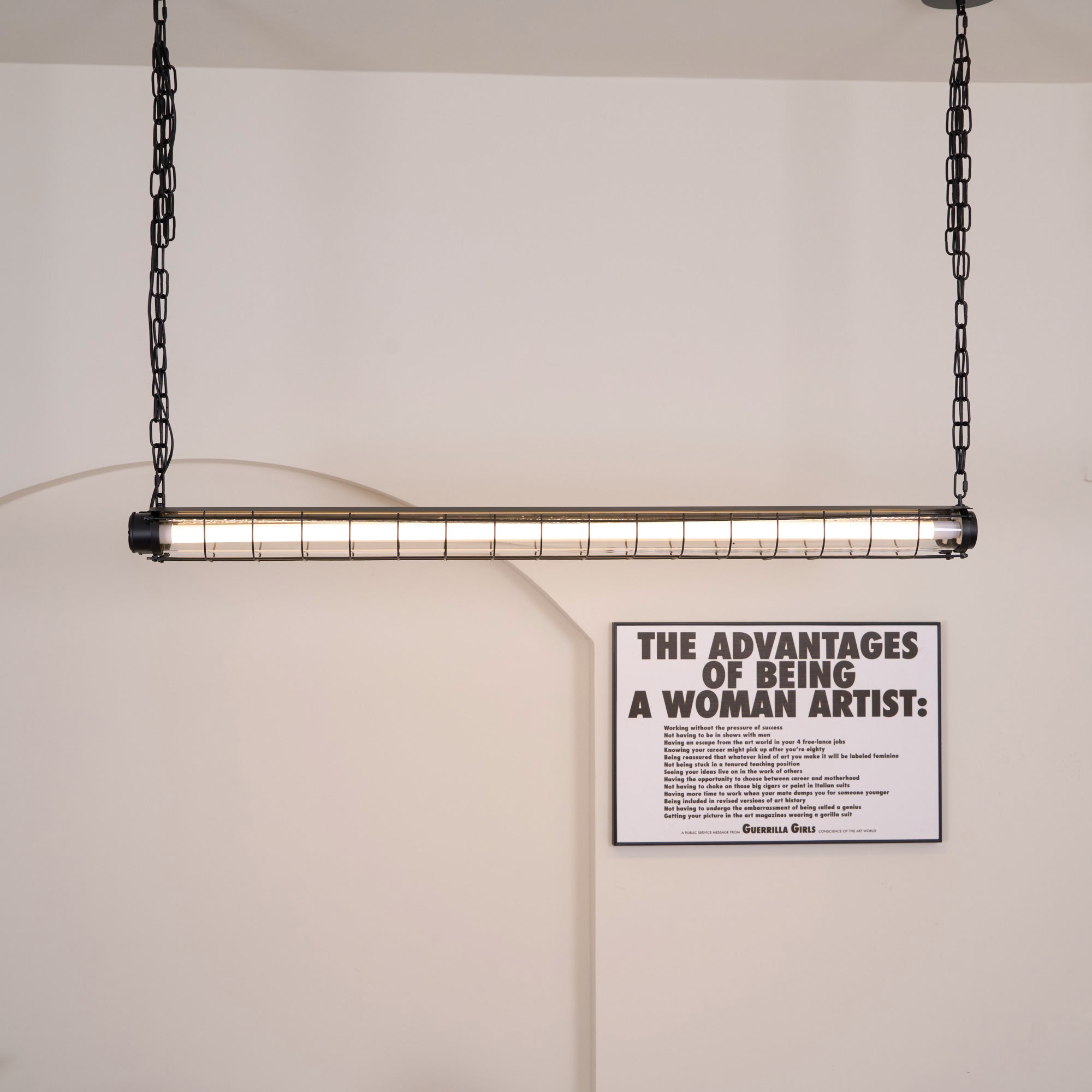 Modern Linear LED Ceiling Light – Polished Metal & Glass Finish