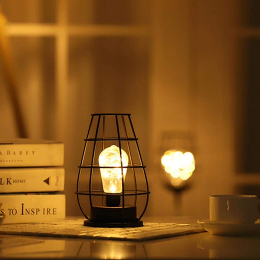 Wireless Rechargeable LED Table Lamp – Retro Design with Adjustable Brightness