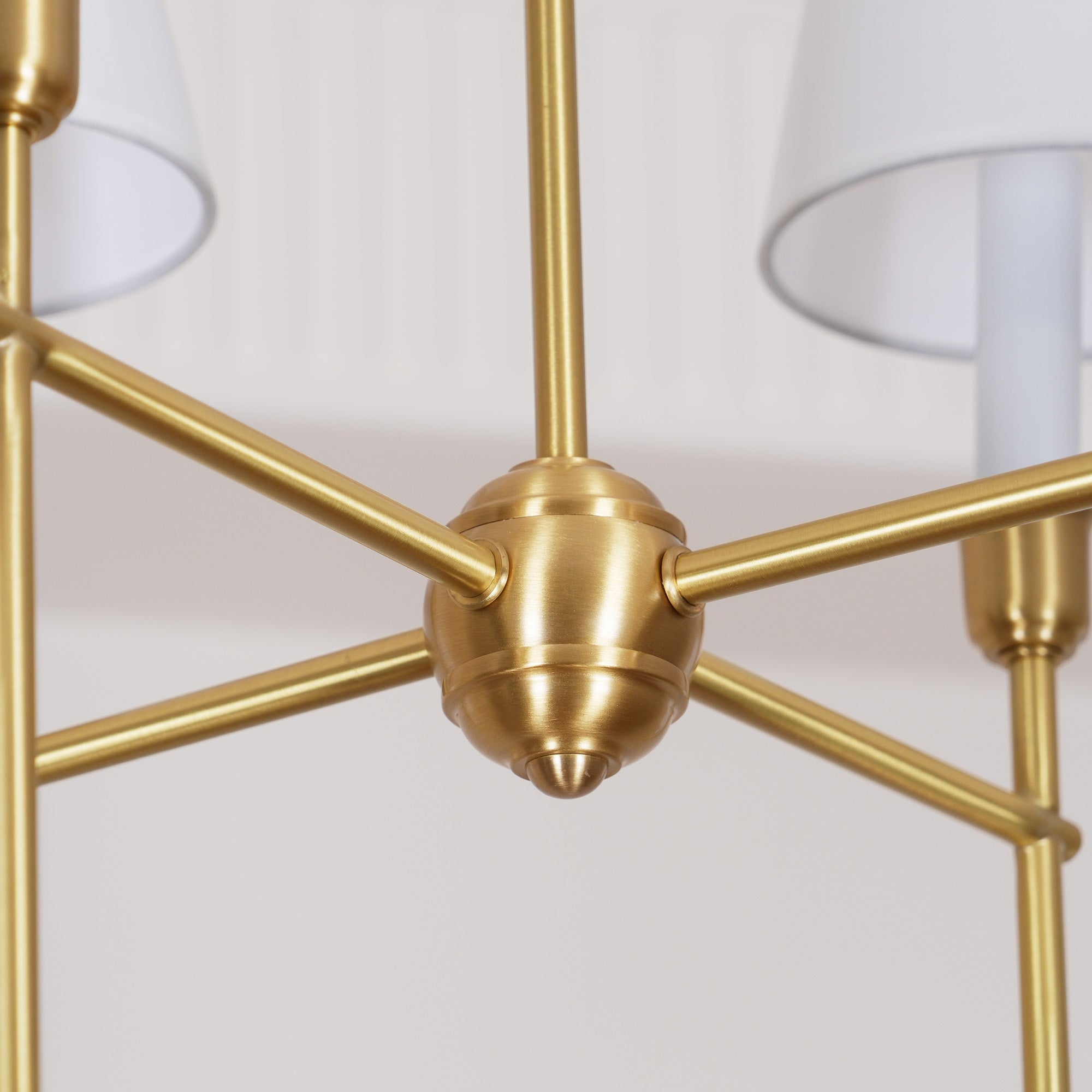 Rod Iron Chandelier with Fabric Shade – Traditional Pendant Lamp