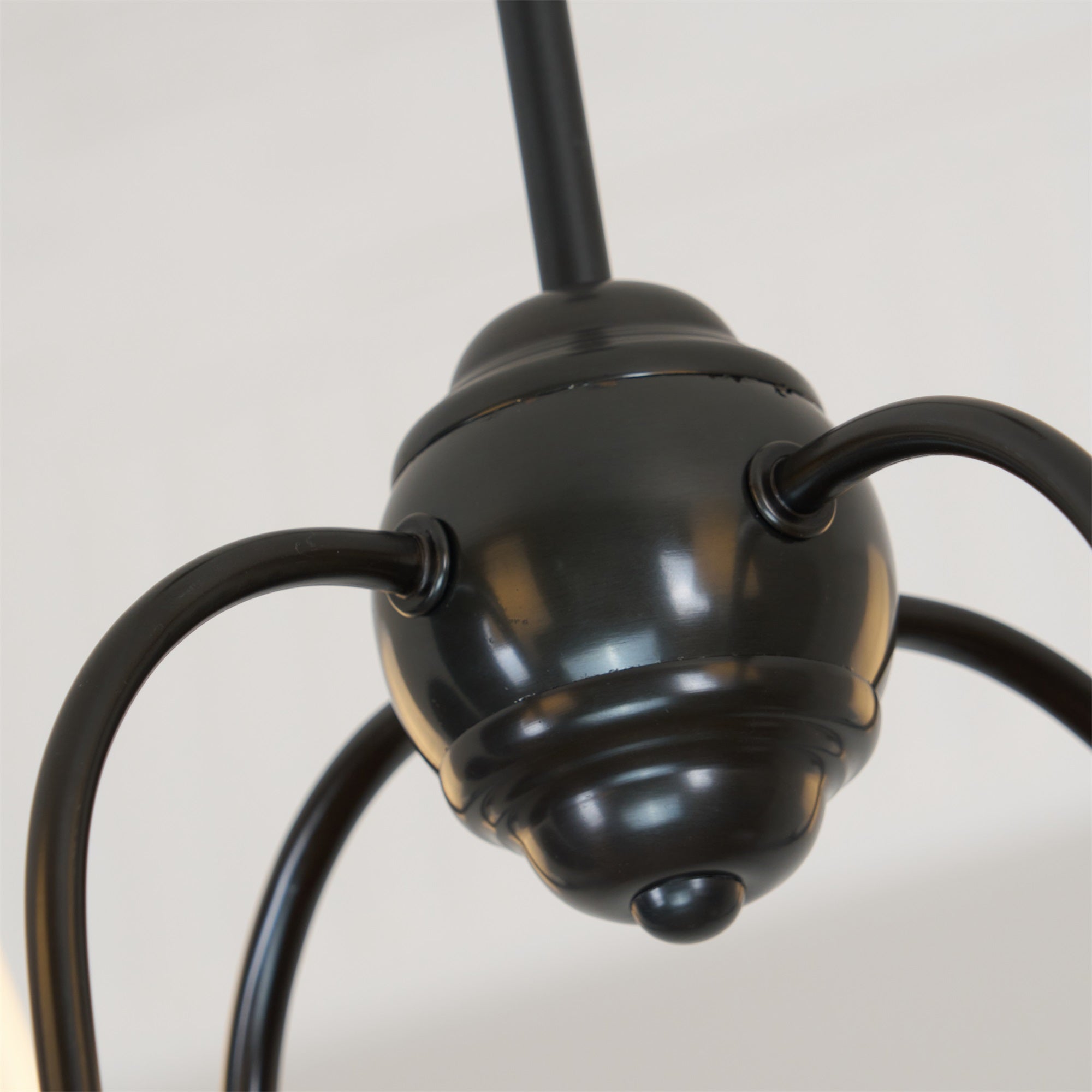 Rod Iron Chandelier with Fabric Shade – Traditional Pendant Lamp