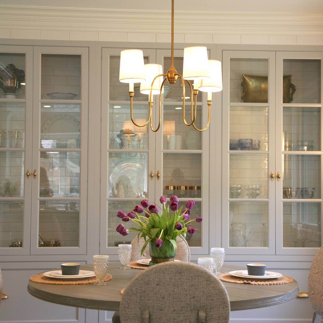 Rod Iron Chandelier with Fabric Shade – Traditional Pendant Lamp