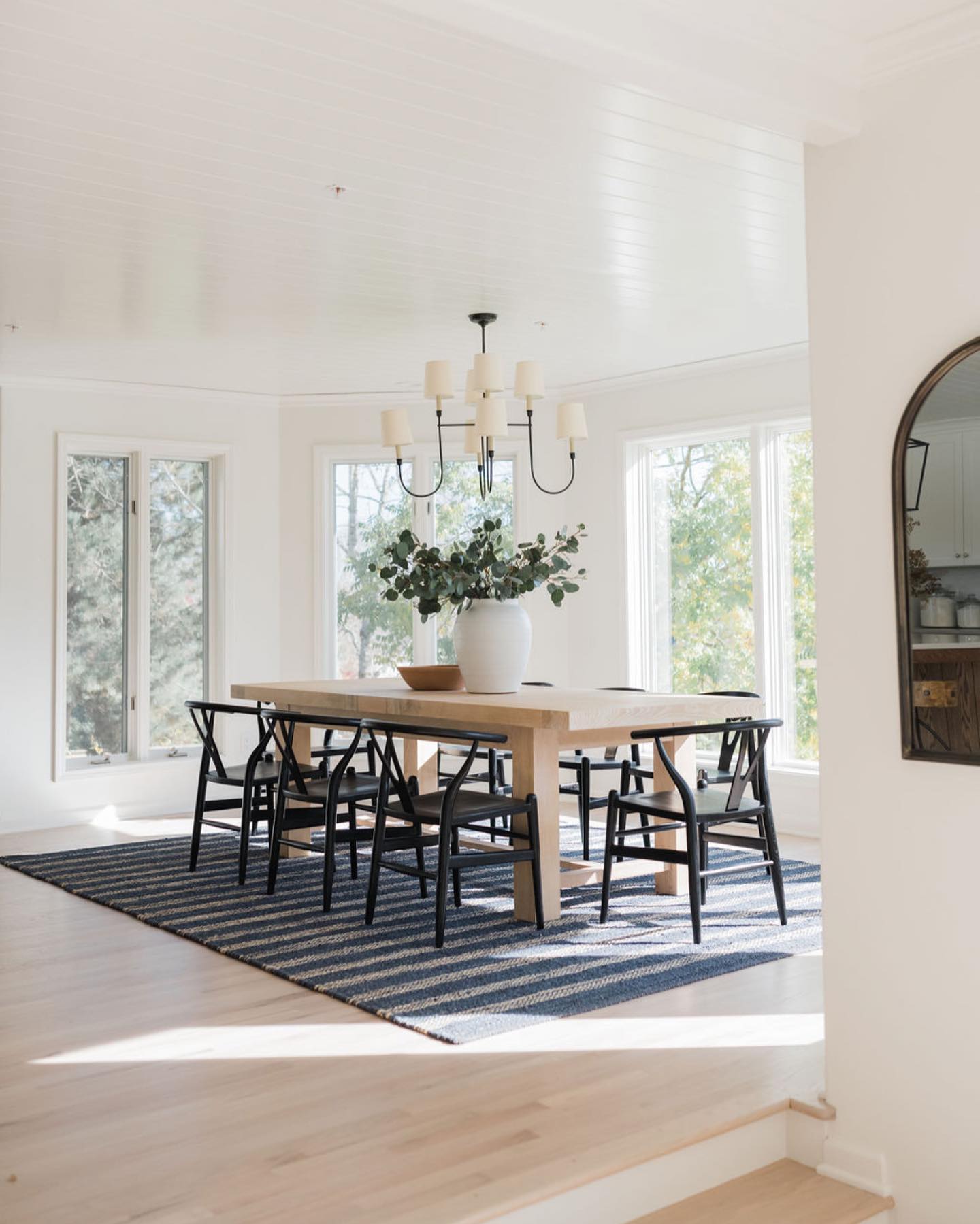 Rod Iron Chandelier with Fabric Shade – Traditional Pendant Lamp