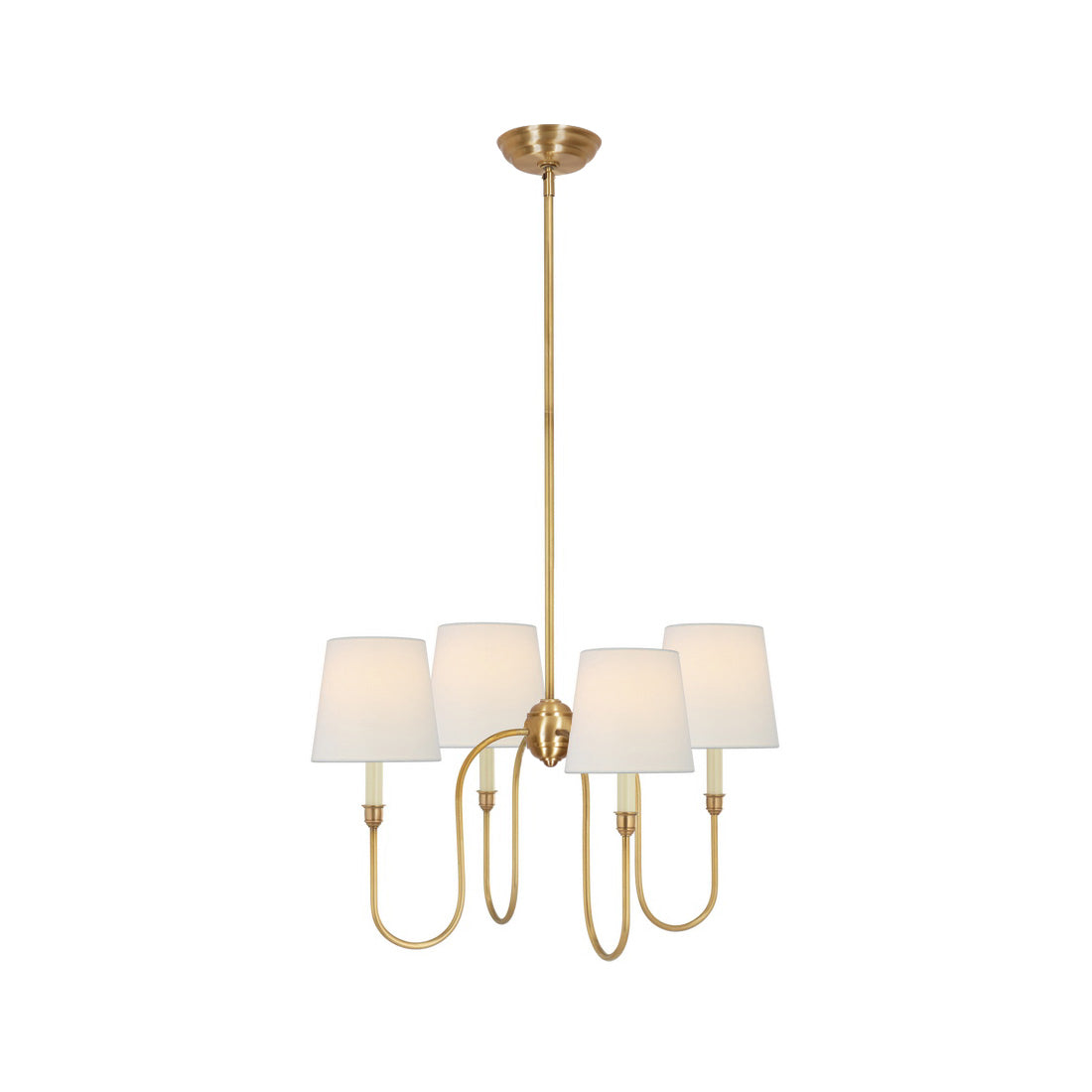 Rod Iron Chandelier with Fabric Shade – Traditional Pendant Lamp