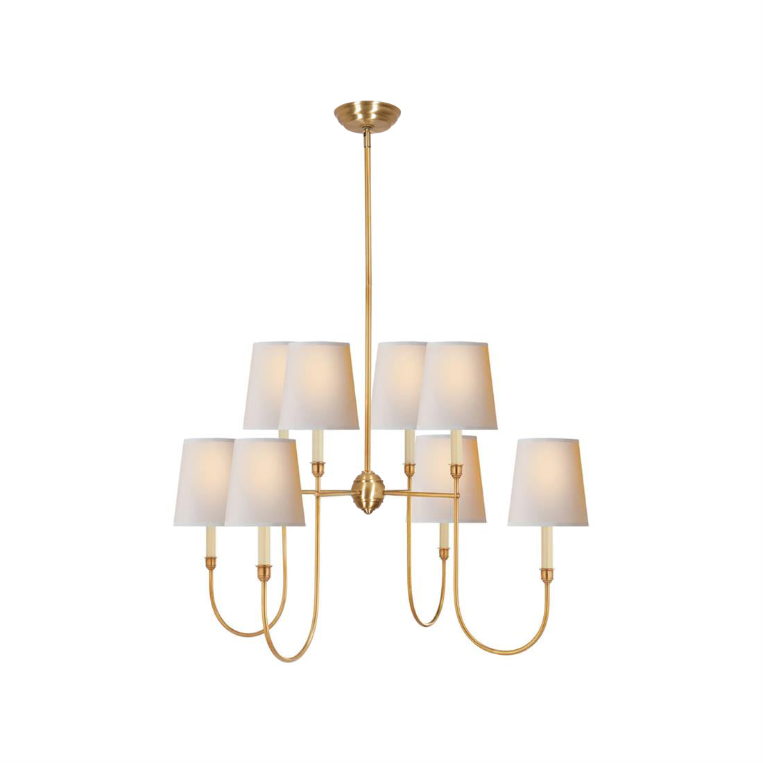 Rod Iron Chandelier with Fabric Shade – Traditional Pendant Lamp