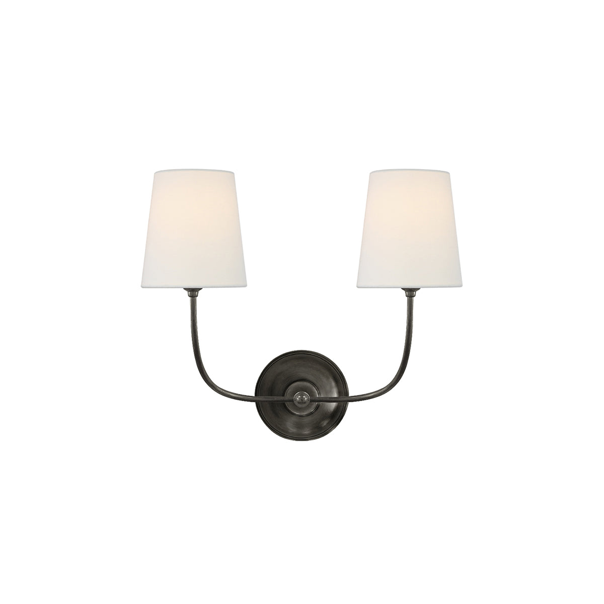 Brass Wall Sconce with Fabric Lampshade – Dual Head Lighting
