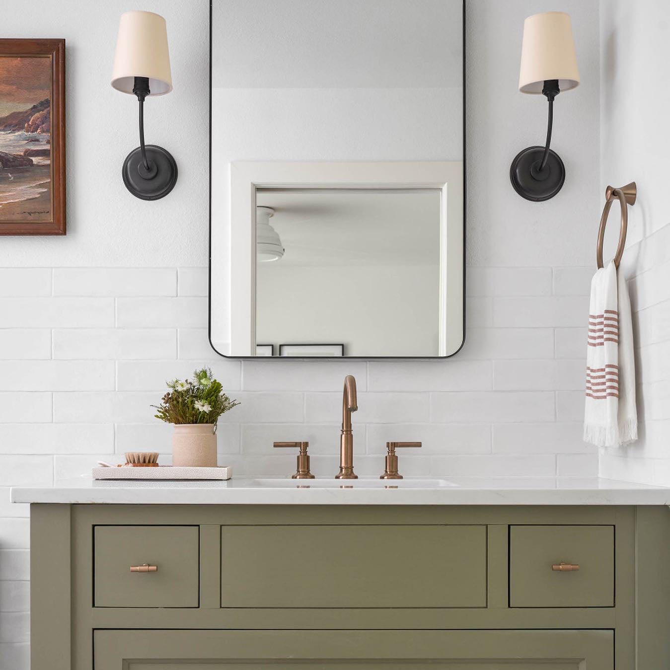 Brass Wall Sconce with Fabric Lampshade – Dual Head Lighting