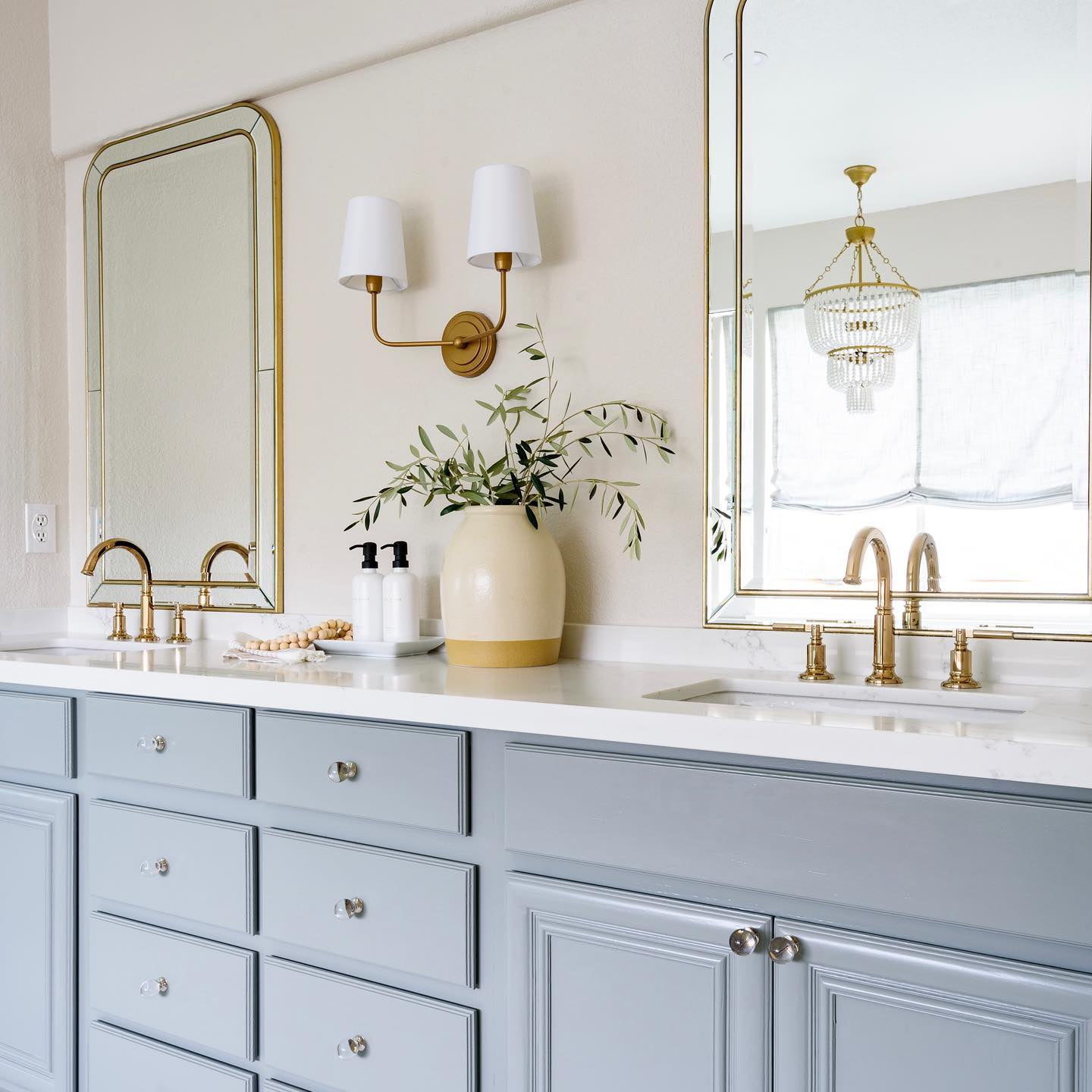 Brass Wall Sconce with Fabric Lampshade – Dual Head Lighting