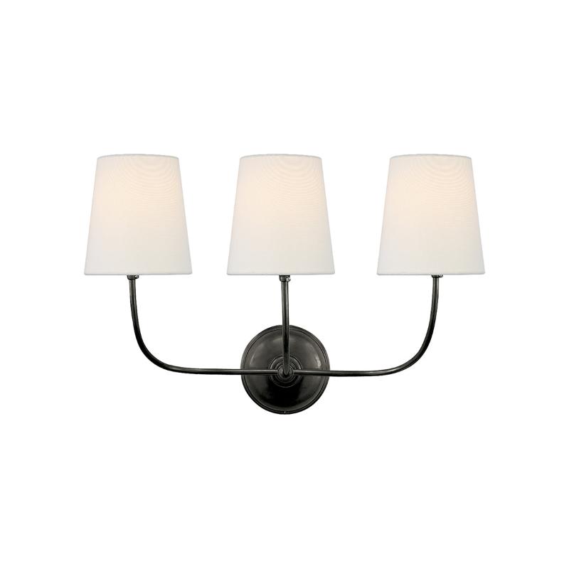 Brass Wall Sconce with Fabric Lampshade – Dual Head Lighting