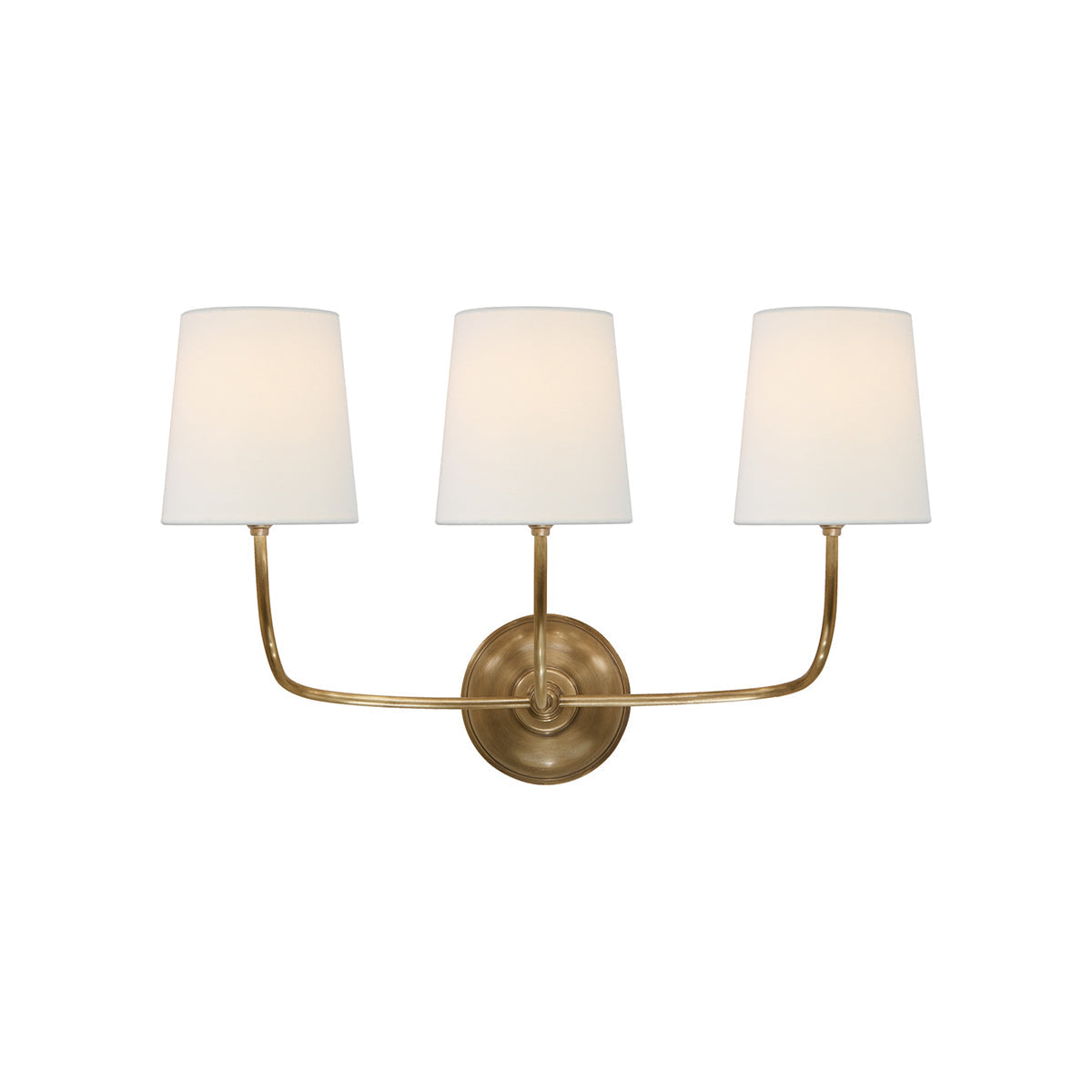 Brass Wall Sconce with Fabric Lampshade – Dual Head Lighting