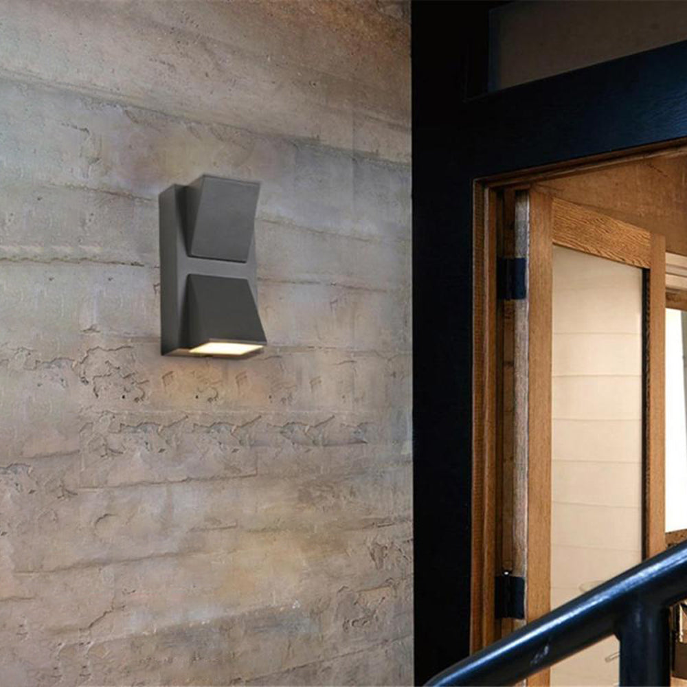 Contemporary Black Metal LED Outdoor Wall Light