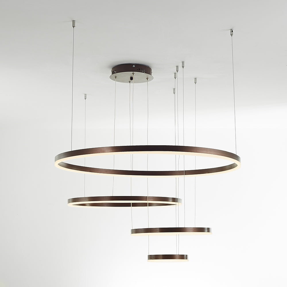 Indoor Metal Pendant Lamp – Sleek Tir-Circle Design with Adjustable Cord